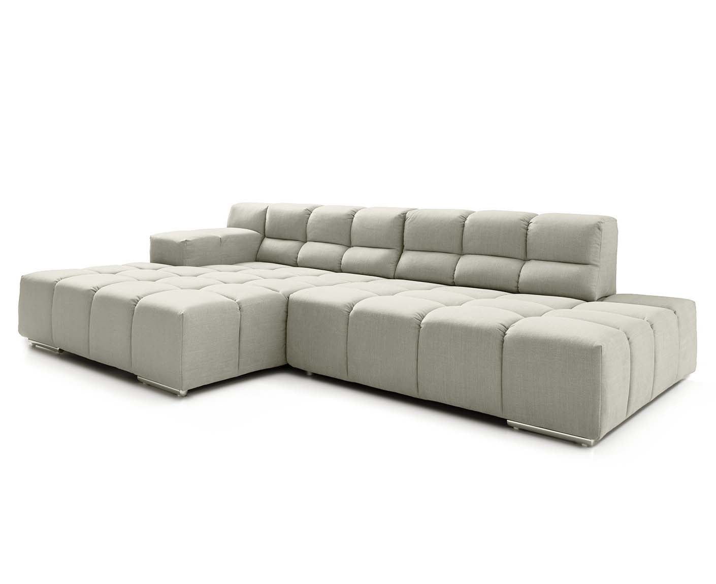 designwerk Temple Ecksofa | 286 x 169 cm| mit Rückenverstellung | Flachgewebe