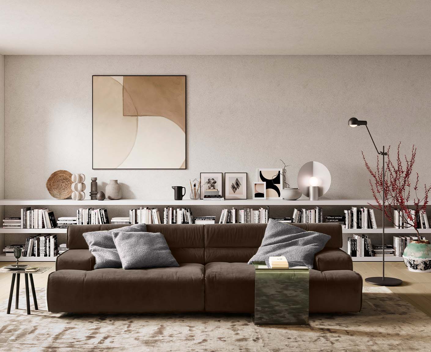 designwerk Colosseo 3-Sitzer Sofa | 280 x 114 cm| Velourstoff