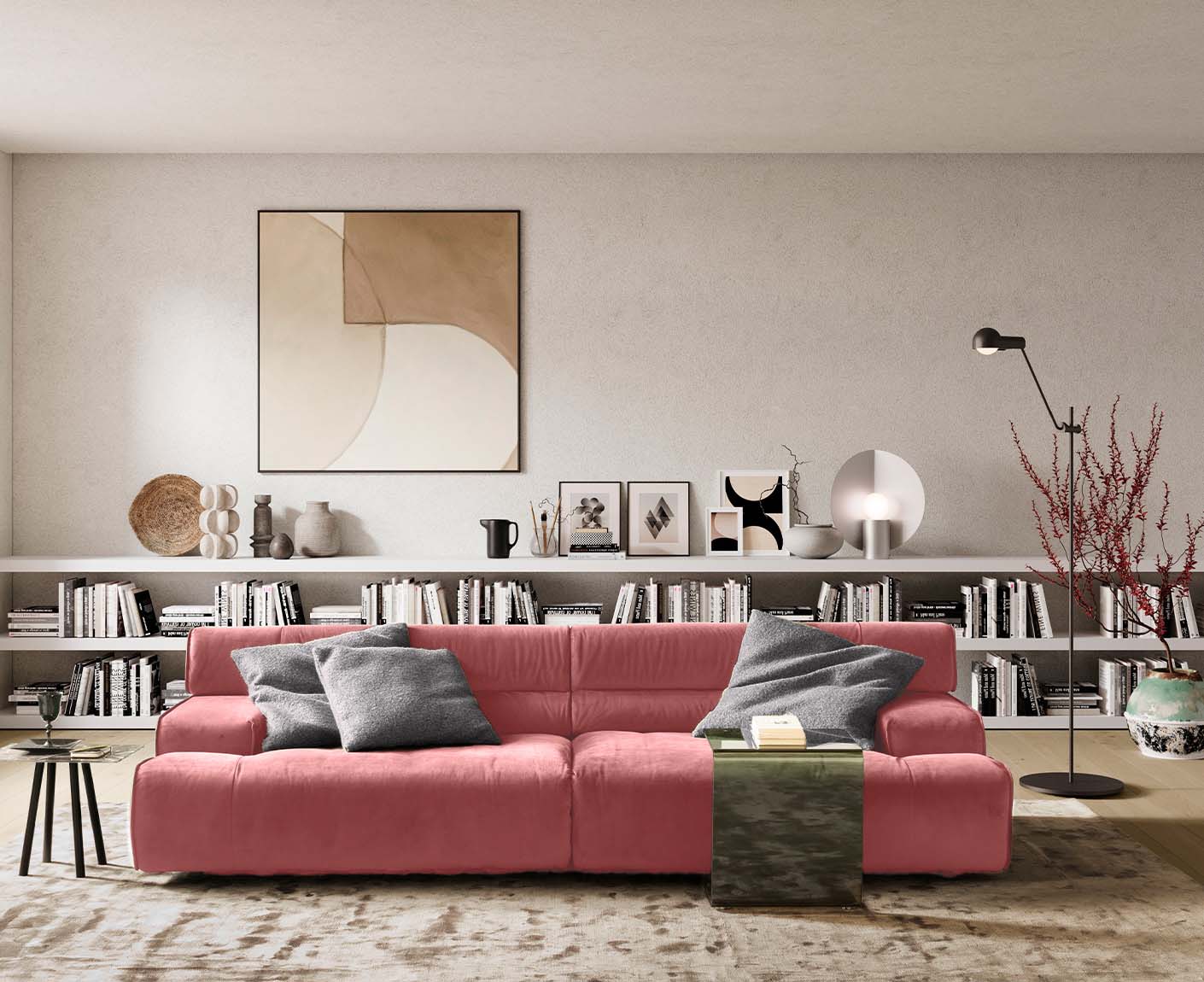 designwerk Colosseo 3-Sitzer Sofa | 280 x 114 cm| Velourstoff