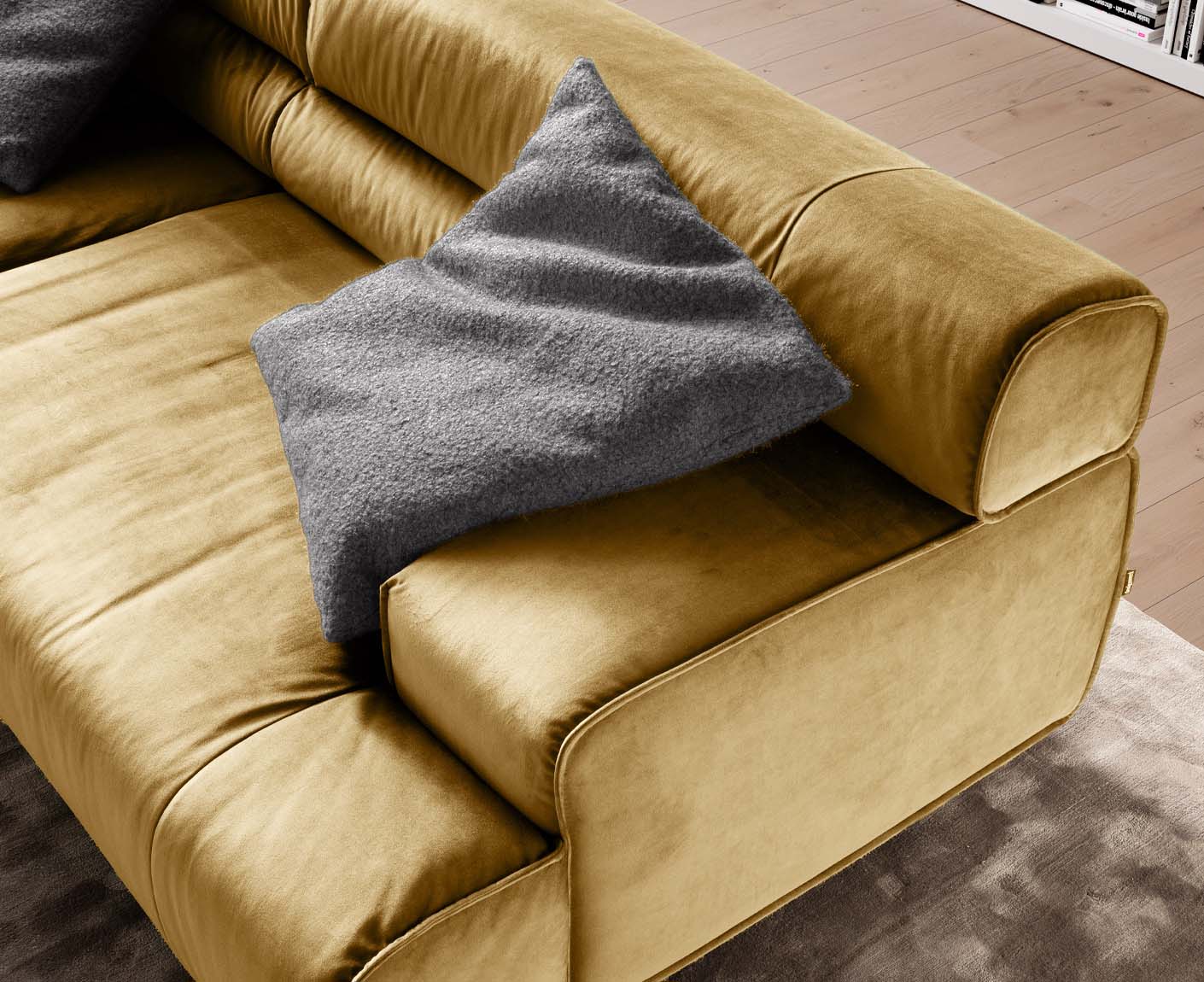 designwerk Colosseo 3-Sitzer Sofa | 280 x 114 cm| Velourstoff