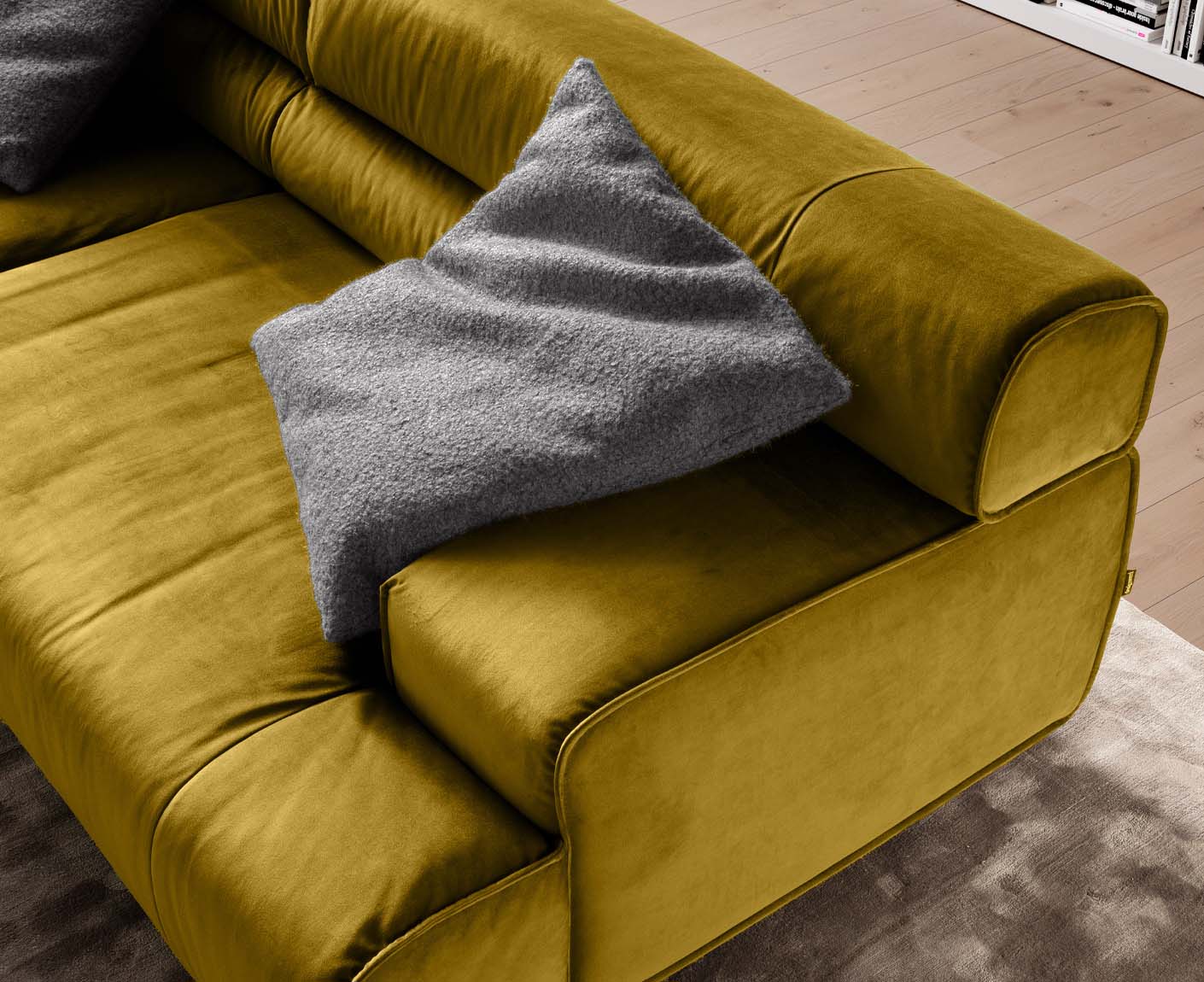 designwerk Colosseo 3-Sitzer Sofa | 280 x 114 cm| Velourstoff