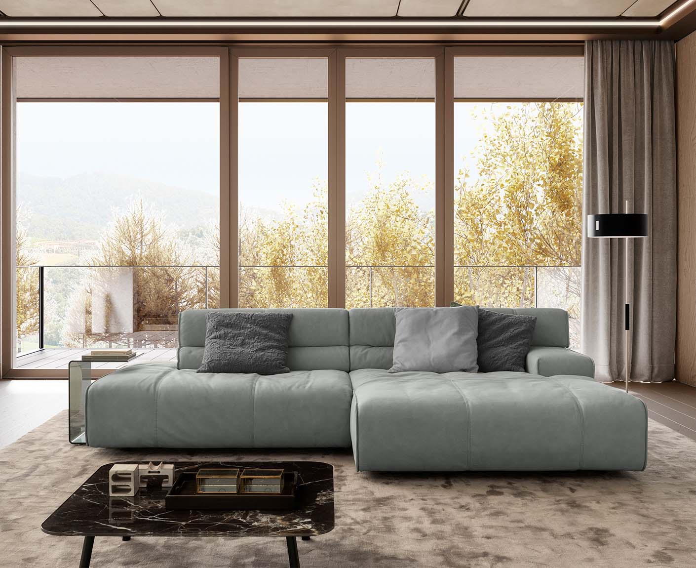 designwerk Colosseo Ecksofa | 285 x 170 cm| Echtleder