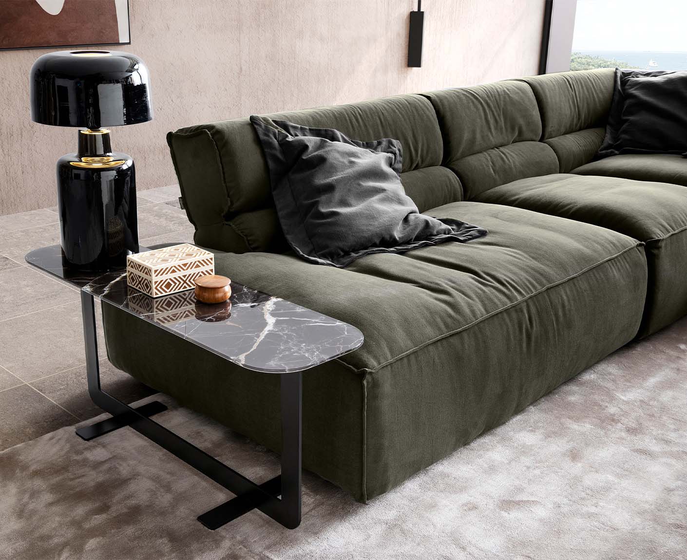 designwerk Vola Ecksofa | 347 x 342 cm | Flachgewebe