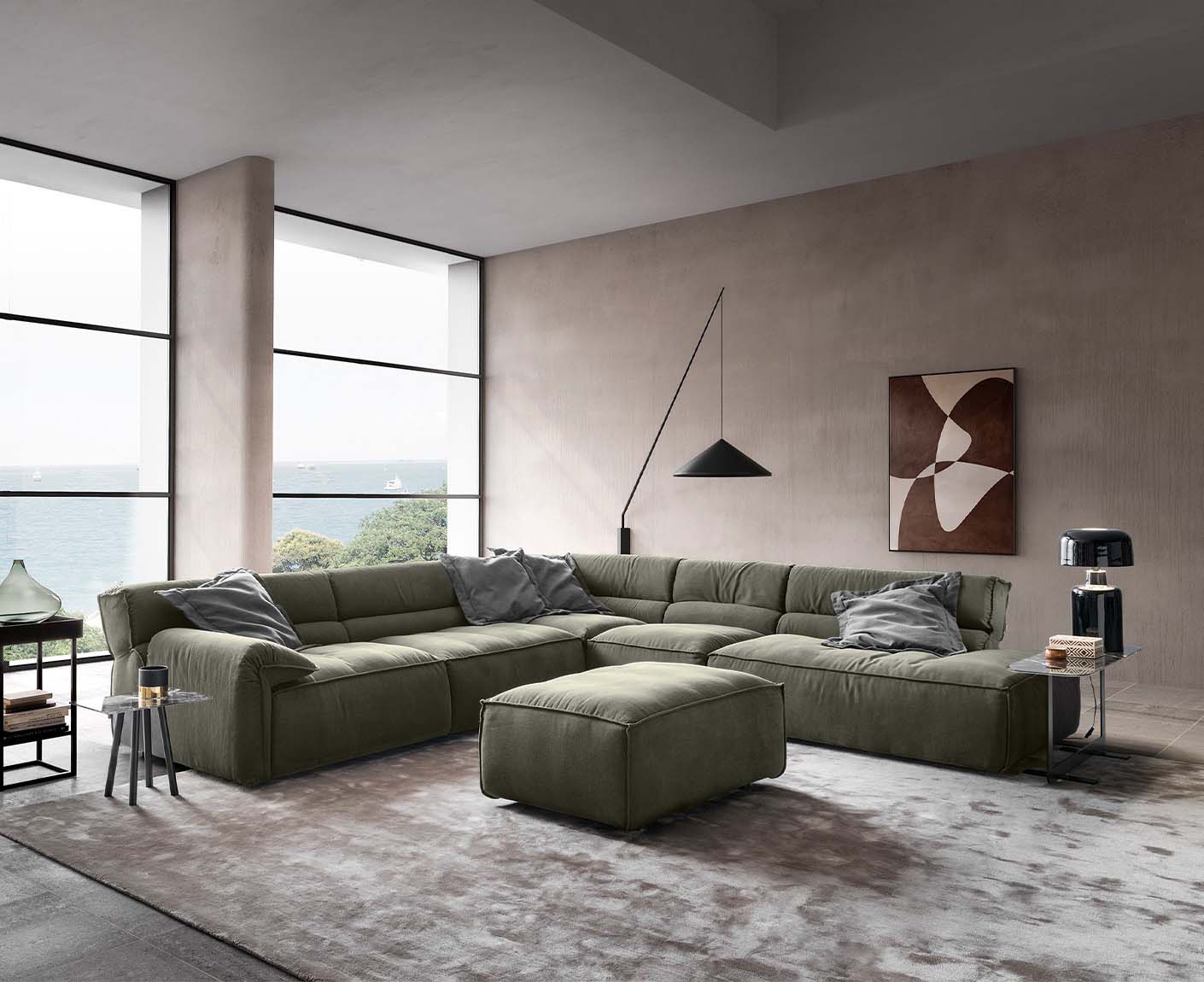 designwerk Vola Ecksofa | 347 x 342 cm | Flachgewebe