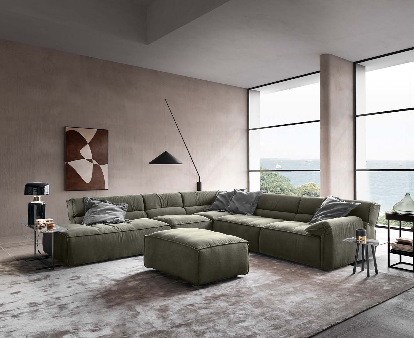 designwerk Vola Ecksofa | 347 x 342 cm | Flachgewebe