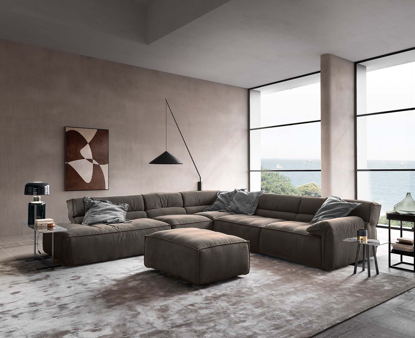 designwerk Vola Ecksofa | 347 x 342 cm | Flachgewebe