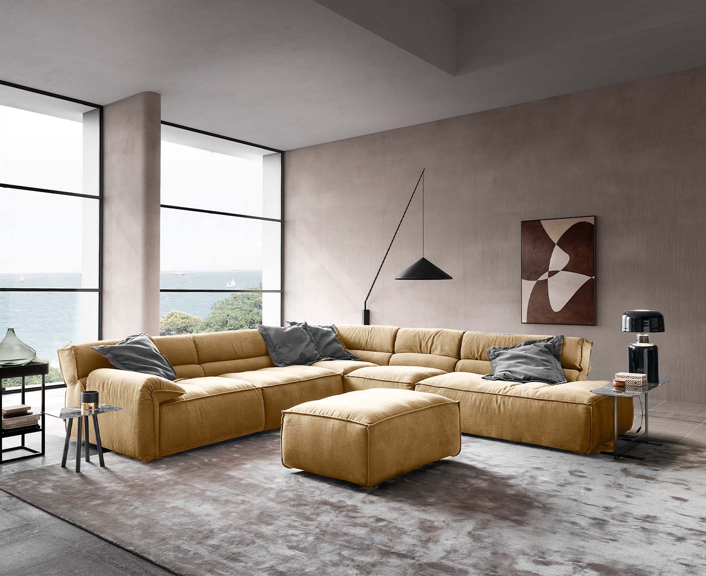 designwerk Vola Ecksofa | 347 x 342 cm | Flachgewebe