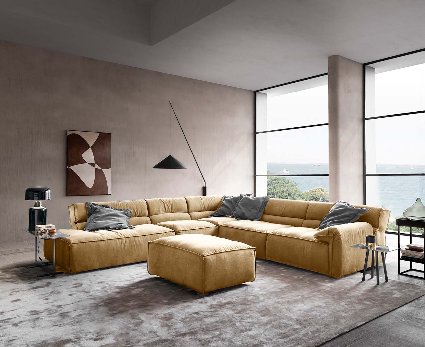 designwerk Vola Ecksofa | 347 x 342 cm | Flachgewebe