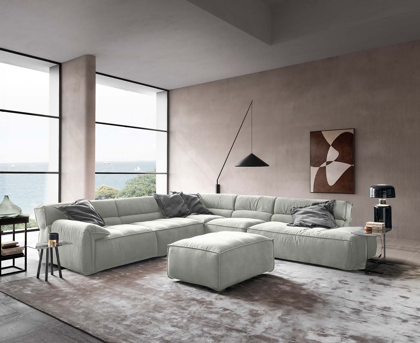 designwerk Vola Ecksofa | 347 x 342 cm | Flachgewebe