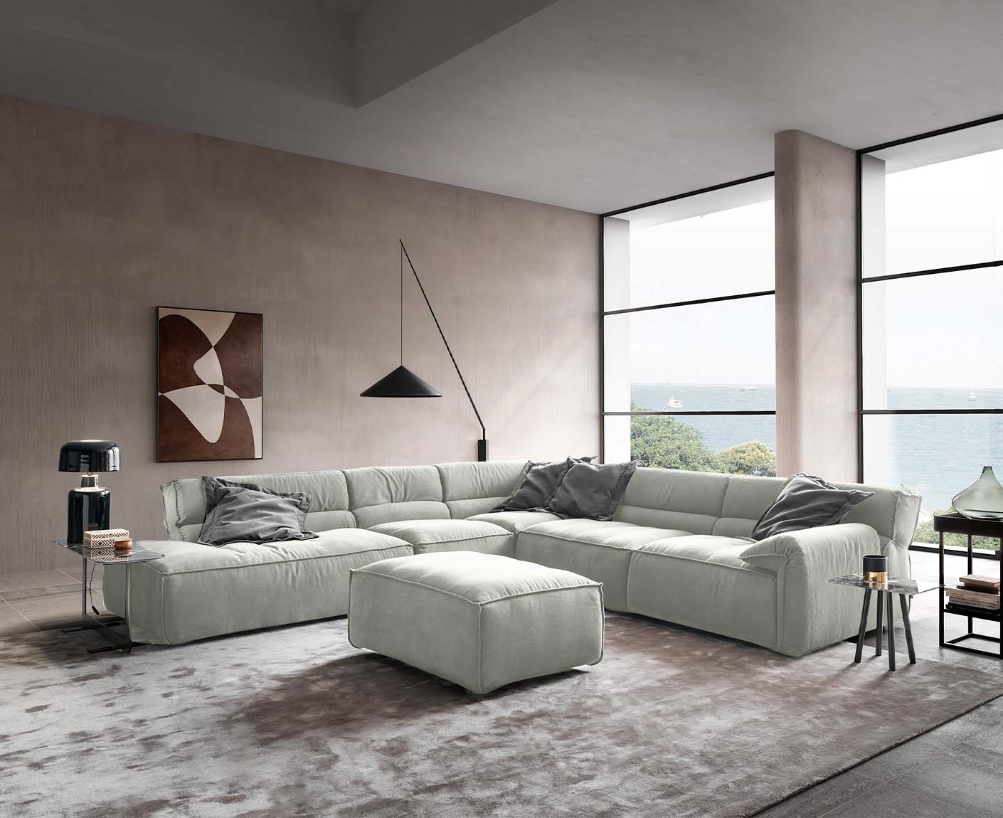 designwerk Vola Ecksofa | 347 x 342 cm | Flachgewebe