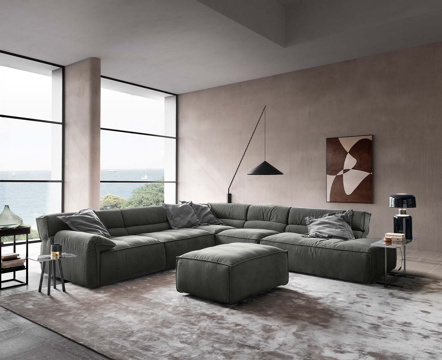 designwerk Vola Ecksofa | 347 x 342 cm | Flachgewebe