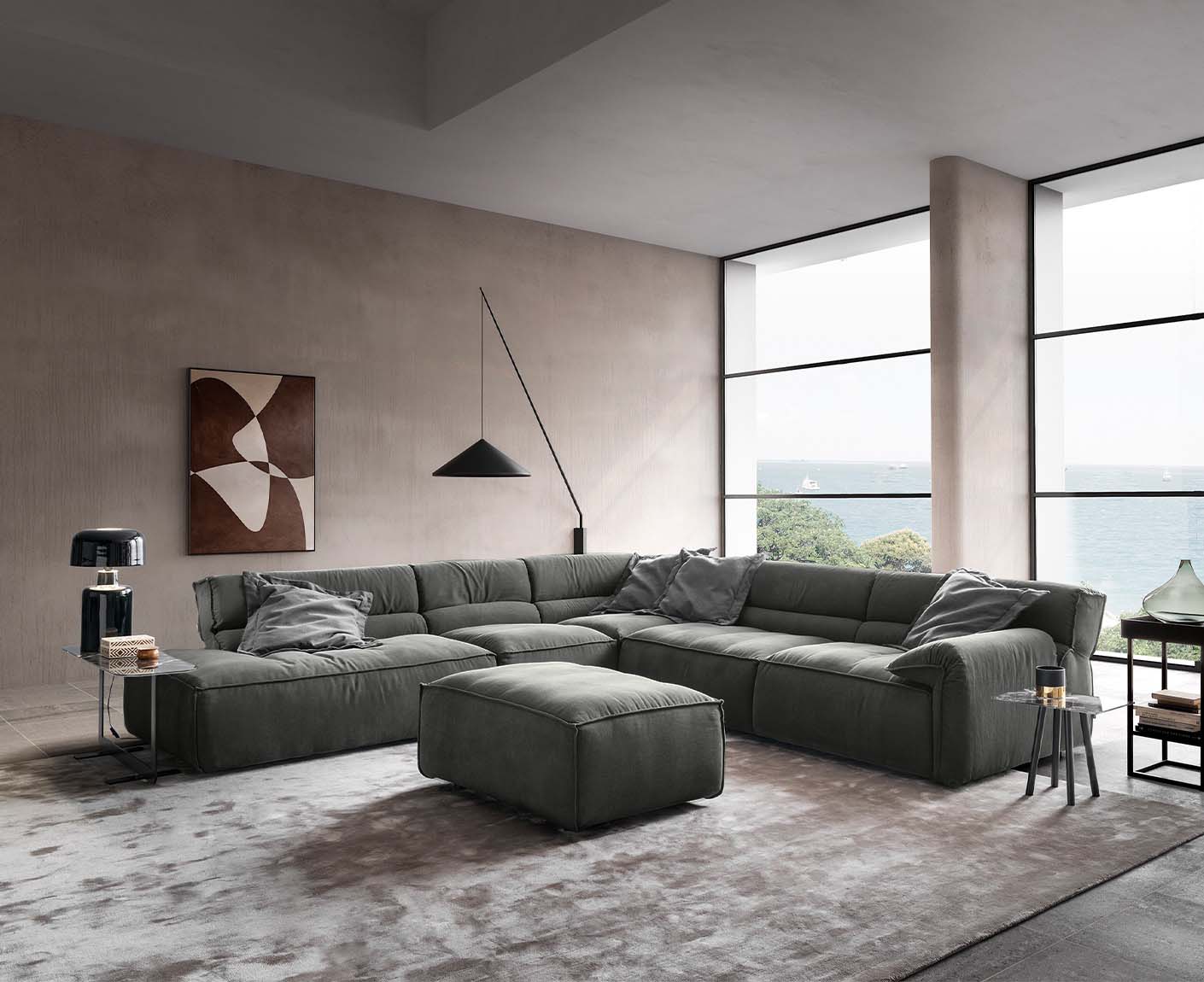 designwerk Vola Ecksofa | 347 x 342 cm | Flachgewebe