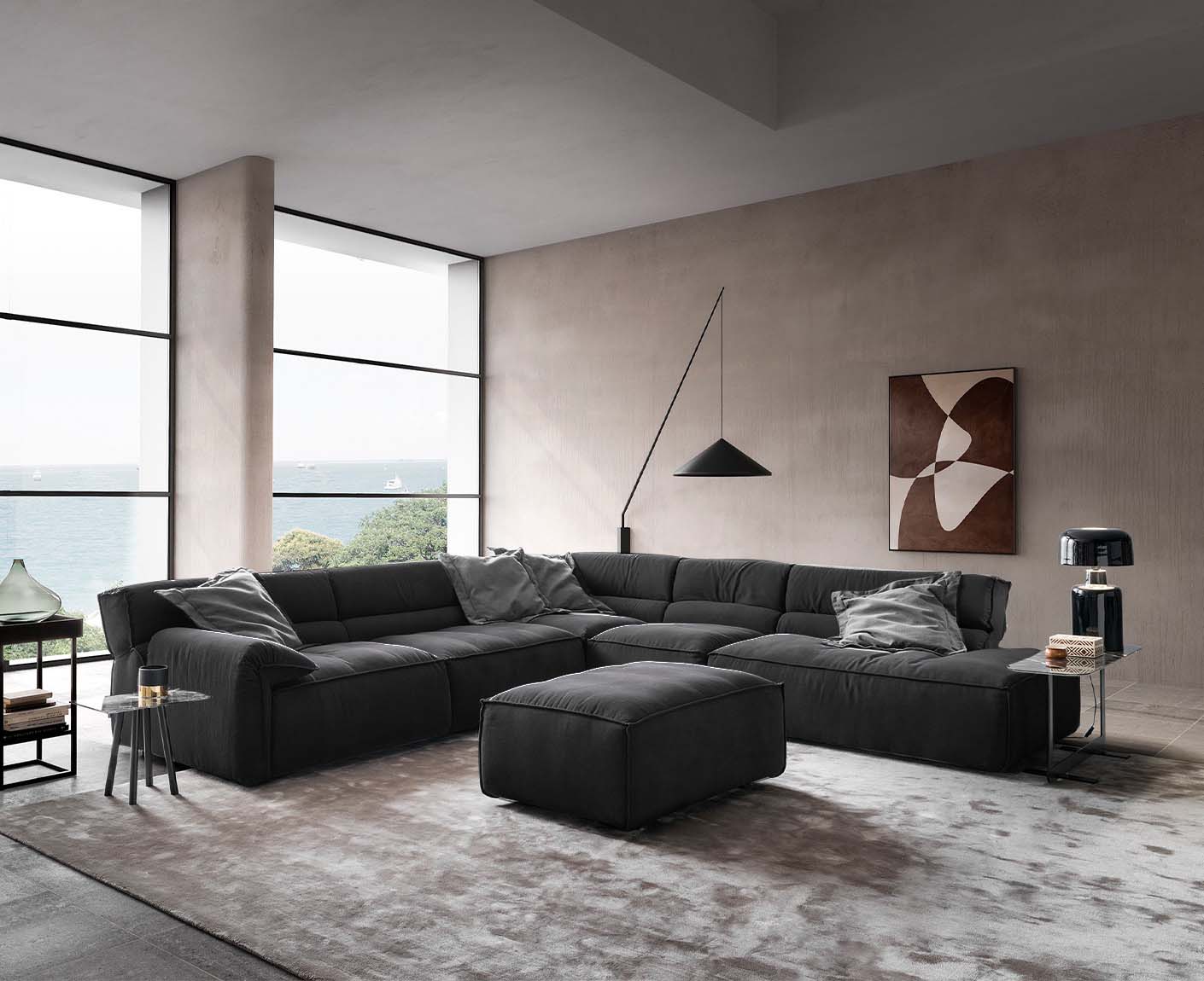 designwerk Vola Ecksofa | 347 x 342 cm | Flachgewebe