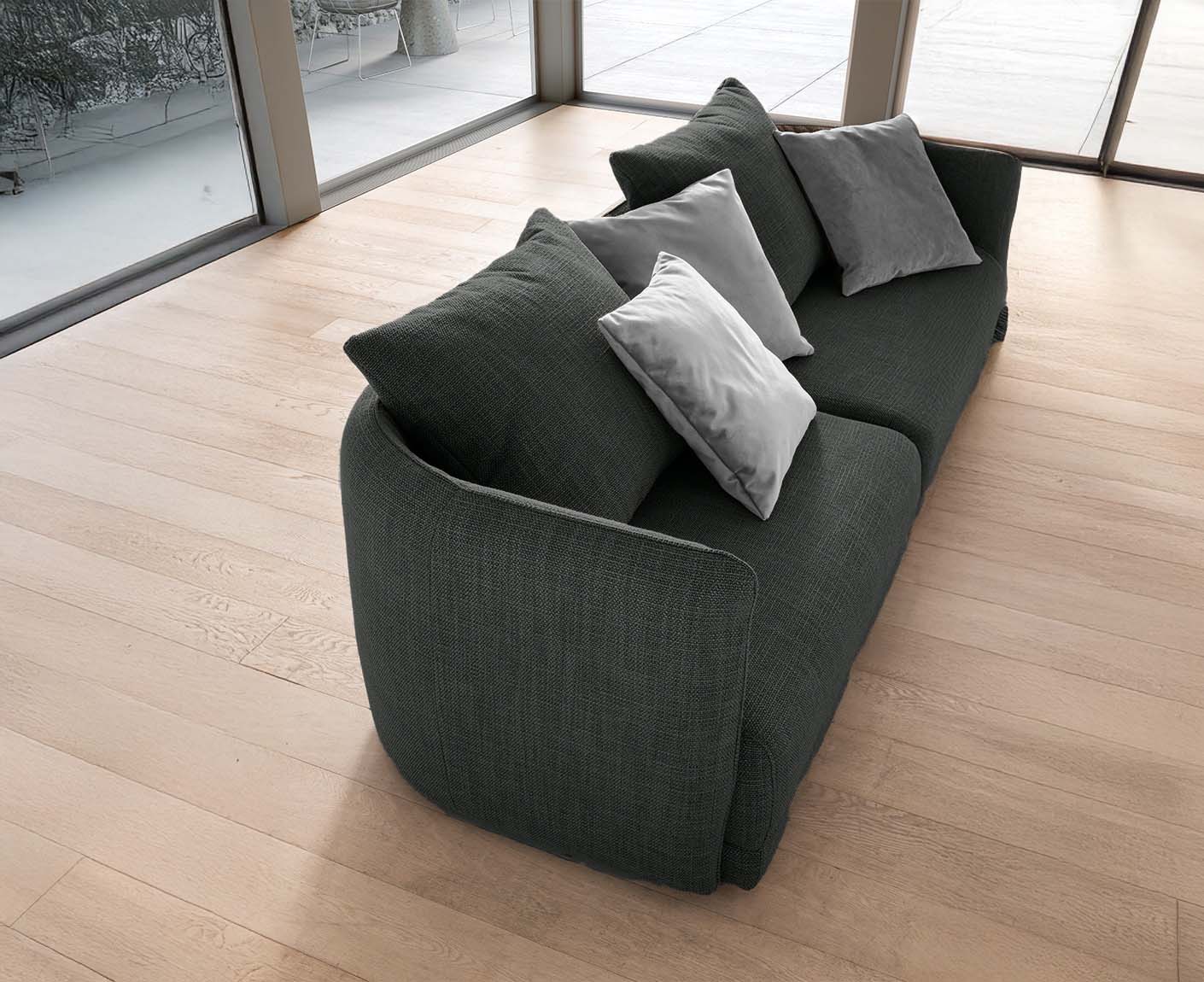 designwerk New York 3-Sitzer Sofa | 253 x 98 cm | feines Flachgewebe