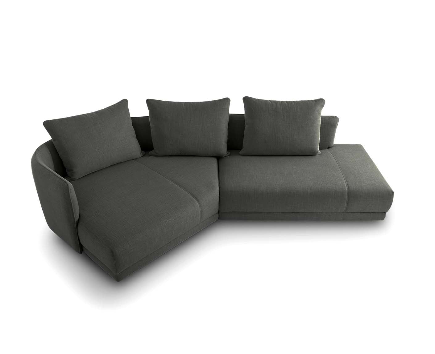designwerk New York Ecksofa | 333 x 179 cm | grobes Flachgewebe