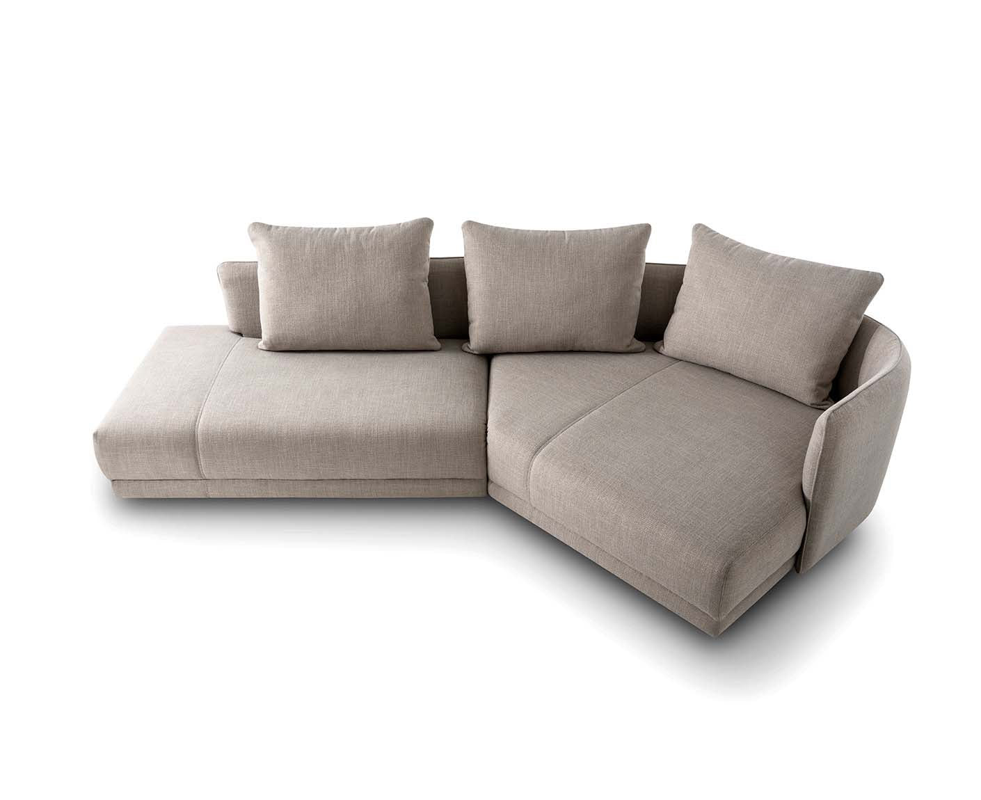designwerk New York Ecksofa | 333 x 179 cm | grobes Flachgewebe