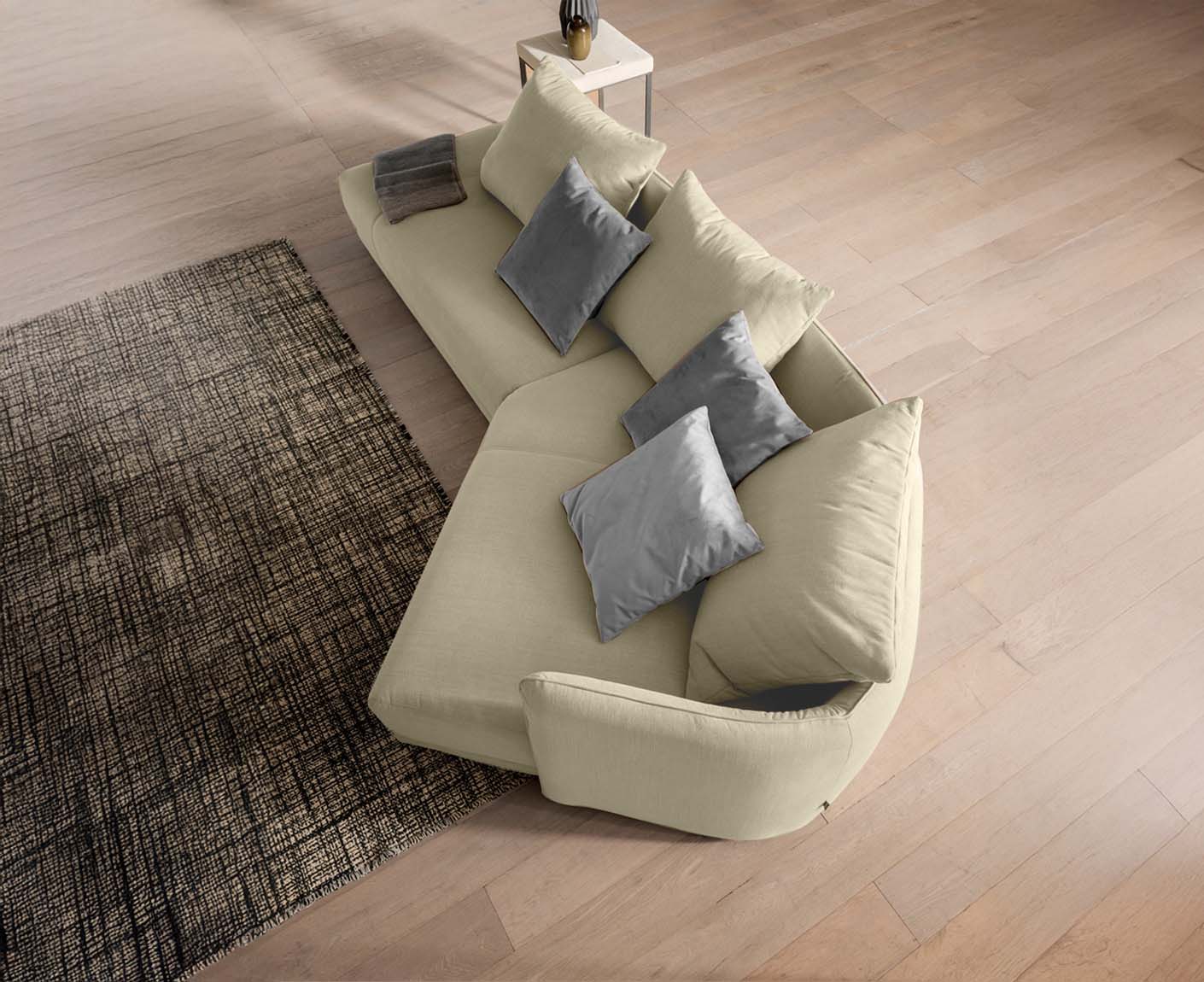 designwerk New York Ecksofa | 333 x 179 cm | feines Flachgewebe