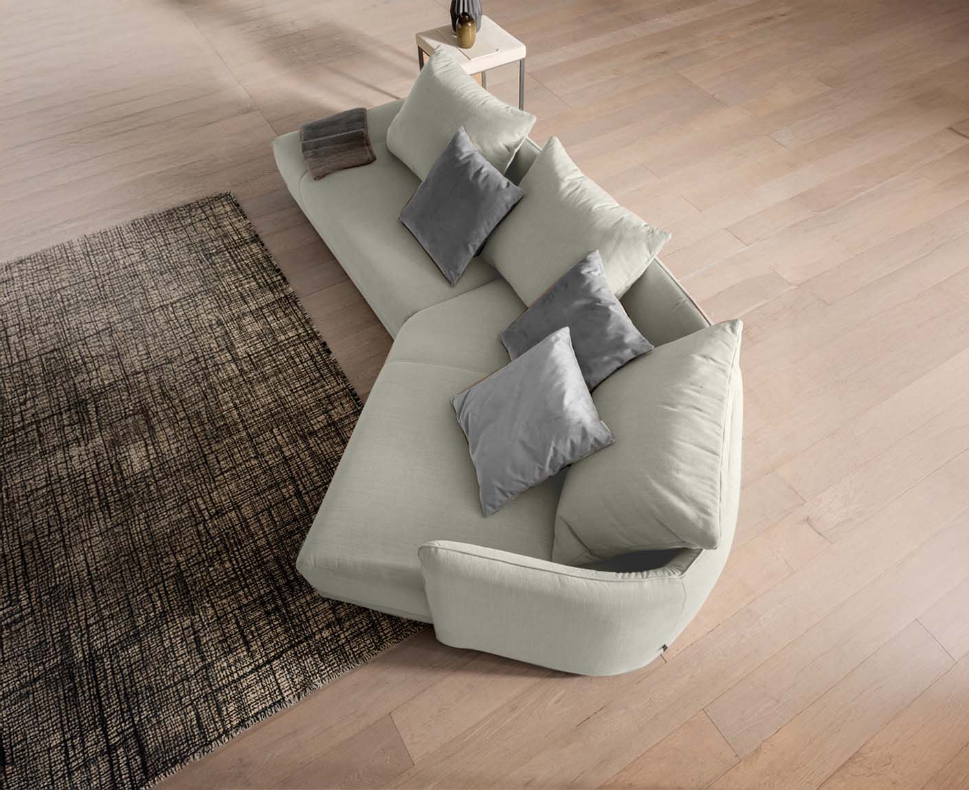 designwerk New York Ecksofa | 333 x 179 cm | feines Flachgewebe