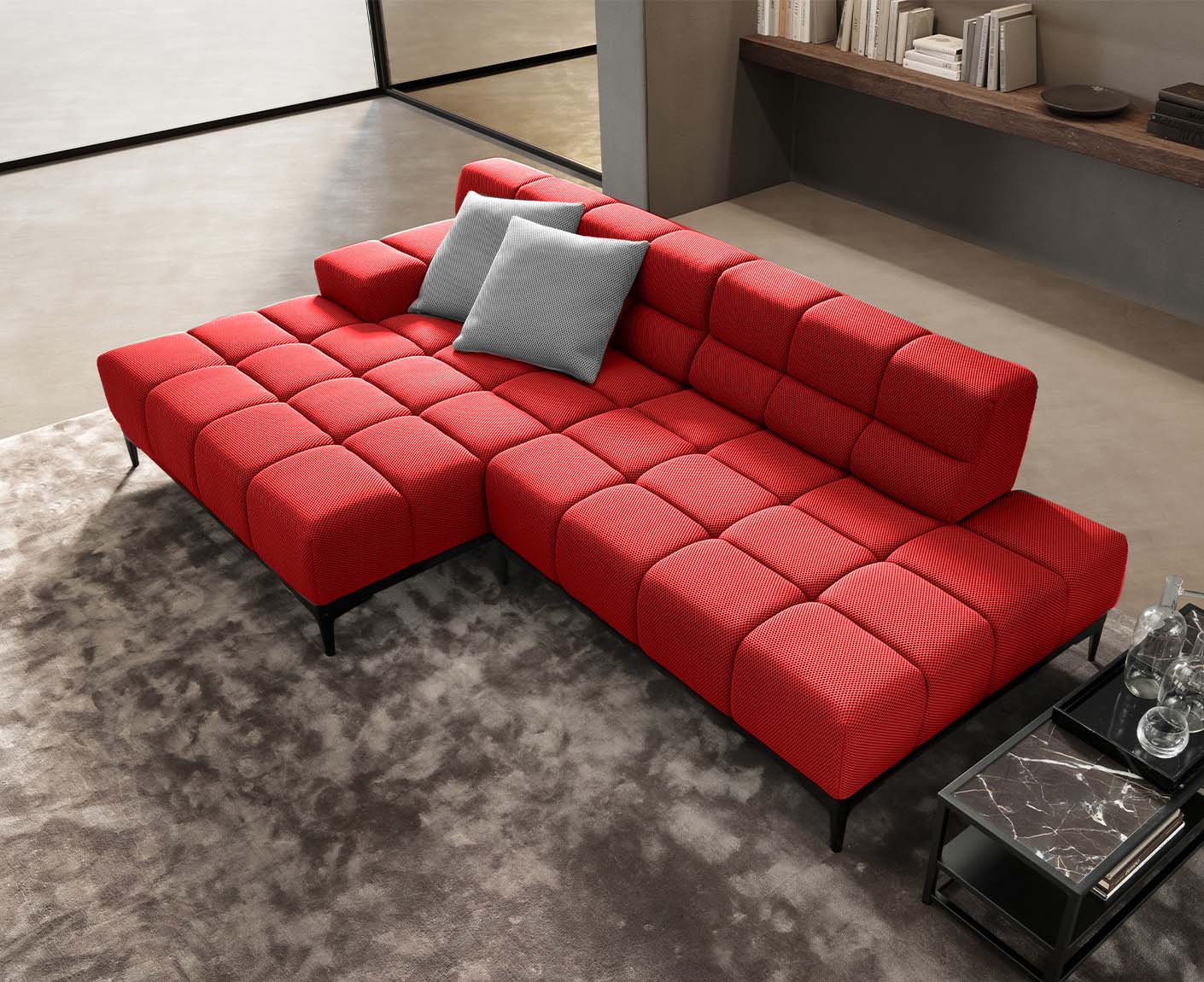 designwerk Oasis Ecksofa | 288 x 169 cm | Flachgewebe 3D-Effekt