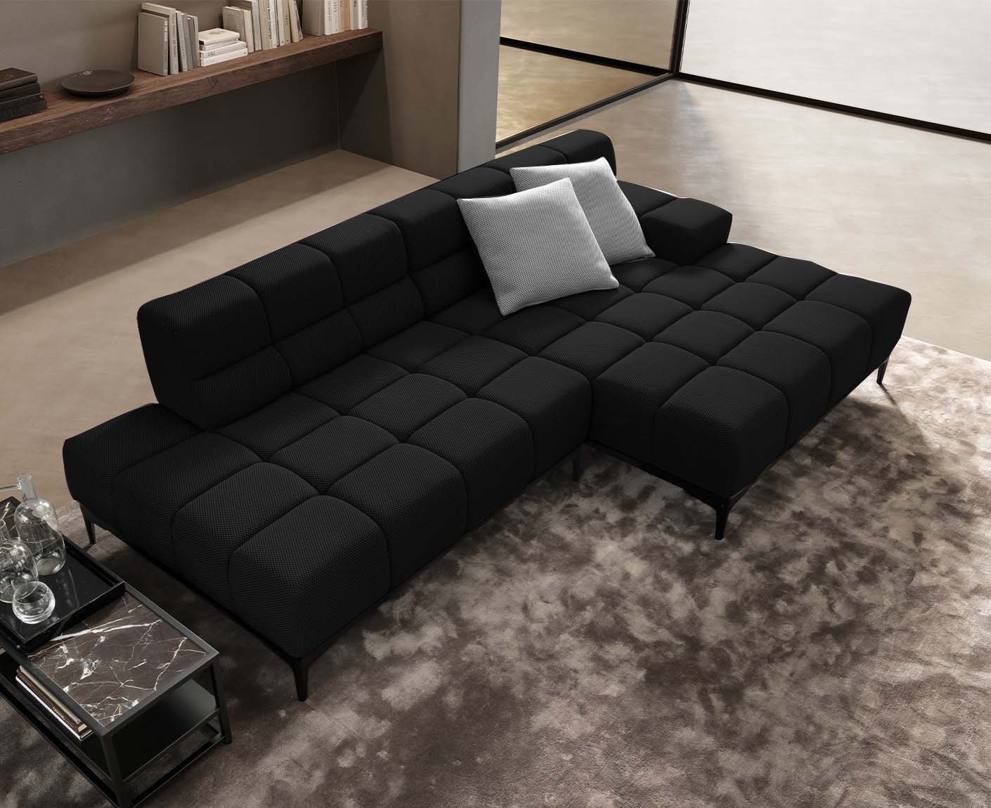designwerk Oasis Ecksofa | 288 x 169 cm | Flachgewebe 3D-Effekt
