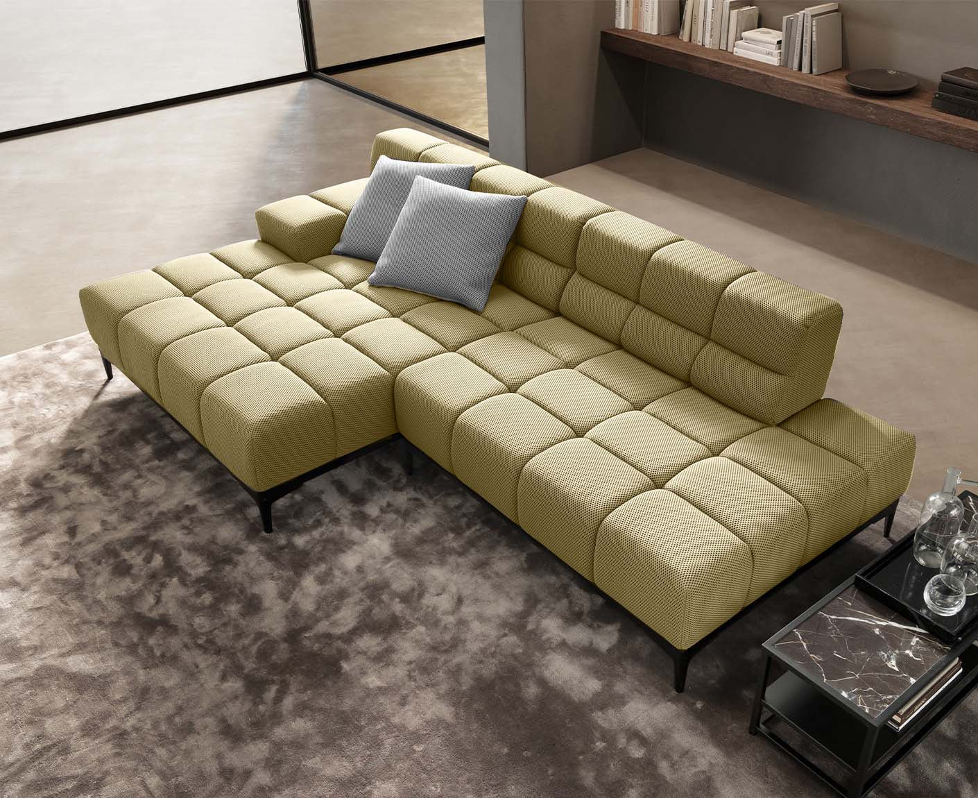 designwerk Oasis Ecksofa | 288 x 169 cm | Flachgewebe 3D-Effekt