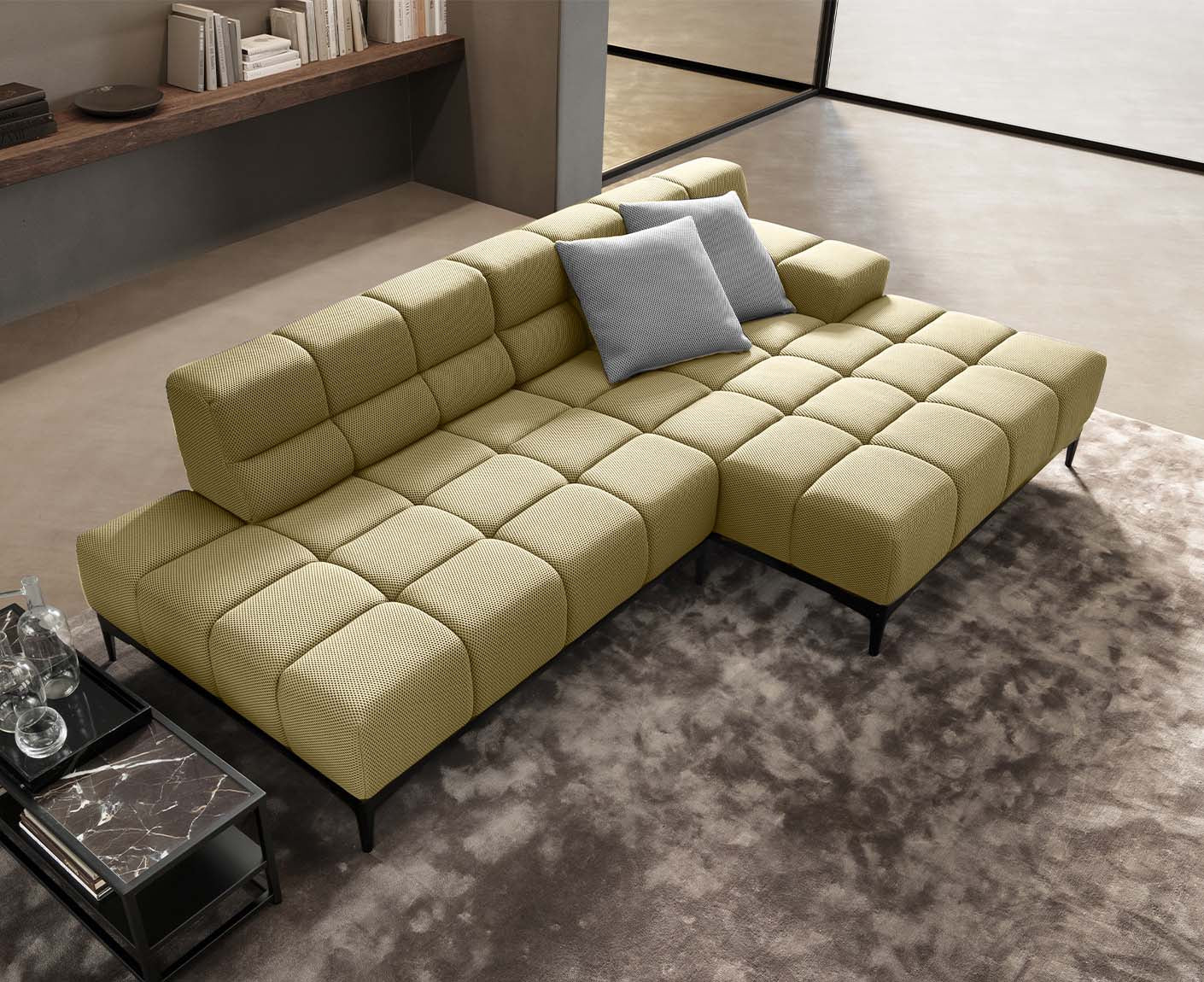 designwerk Oasis Ecksofa | 288 x 169 cm | Flachgewebe 3D-Effekt