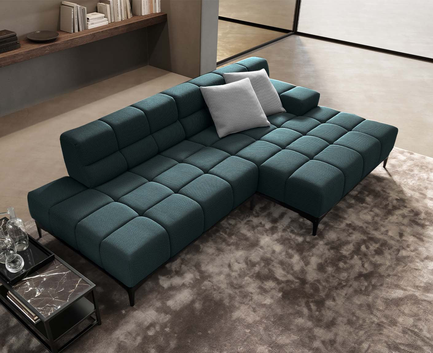 designwerk Oasis Ecksofa | 288 x 169 cm | Flachgewebe 3D-Effekt