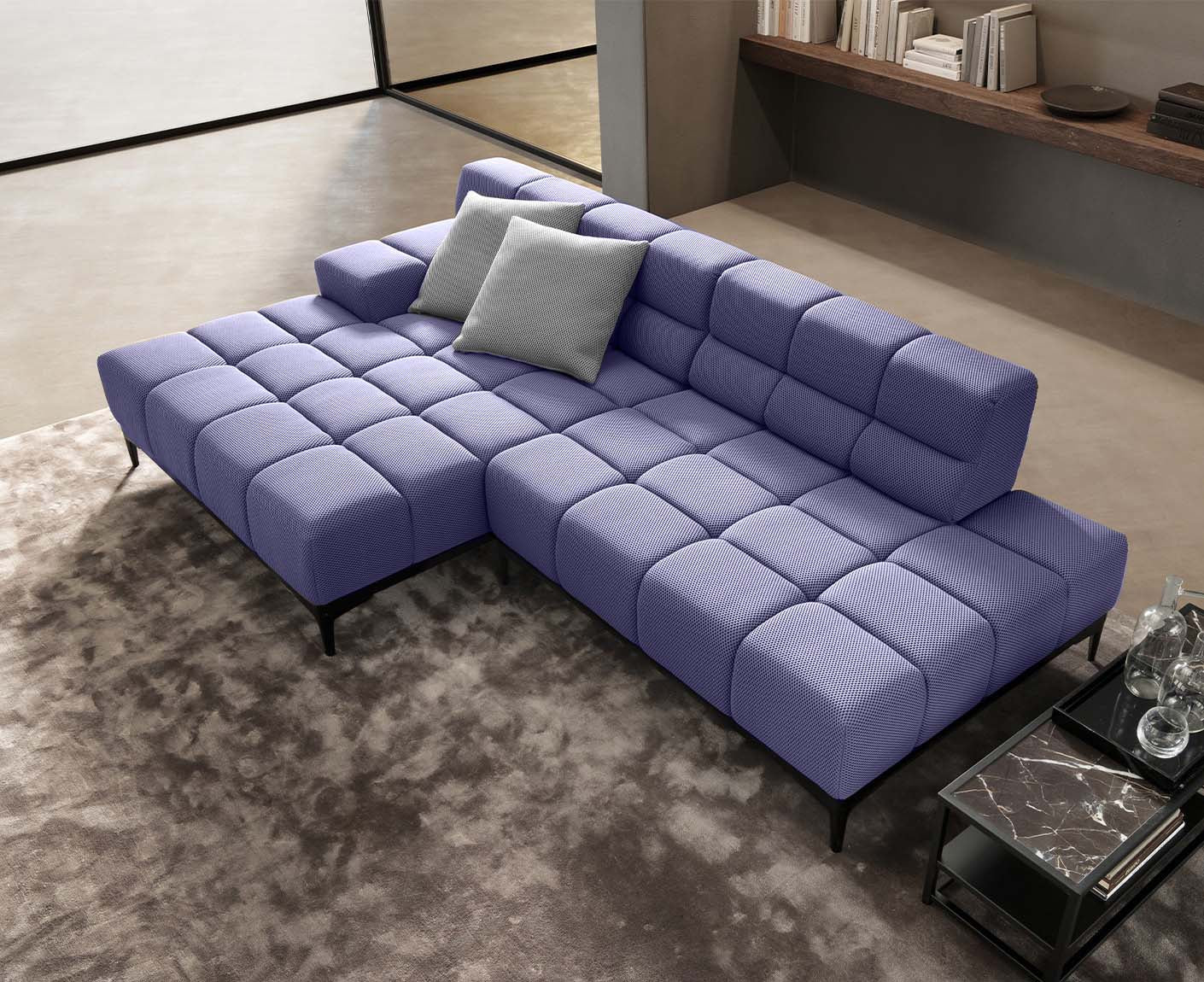 designwerk Oasis Ecksofa | 288 x 169 cm | Flachgewebe 3D-Effekt