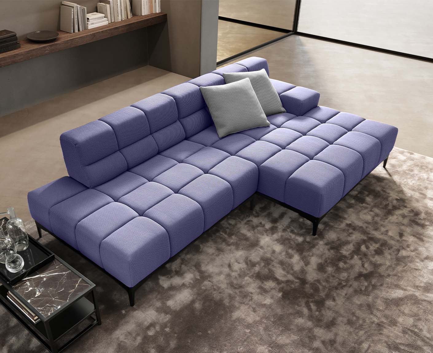 designwerk Oasis Ecksofa | 288 x 169 cm | Flachgewebe 3D-Effekt
