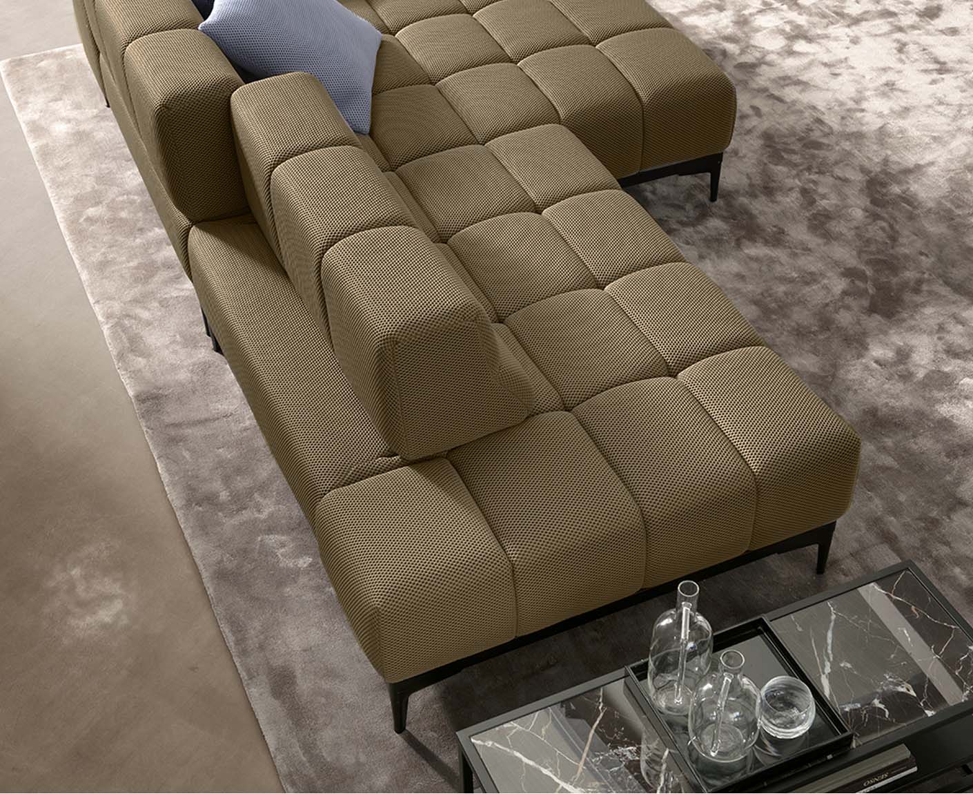 designwerk Oasis Ecksofa | 288 x 169 cm | Flachgewebe 3D-Effekt