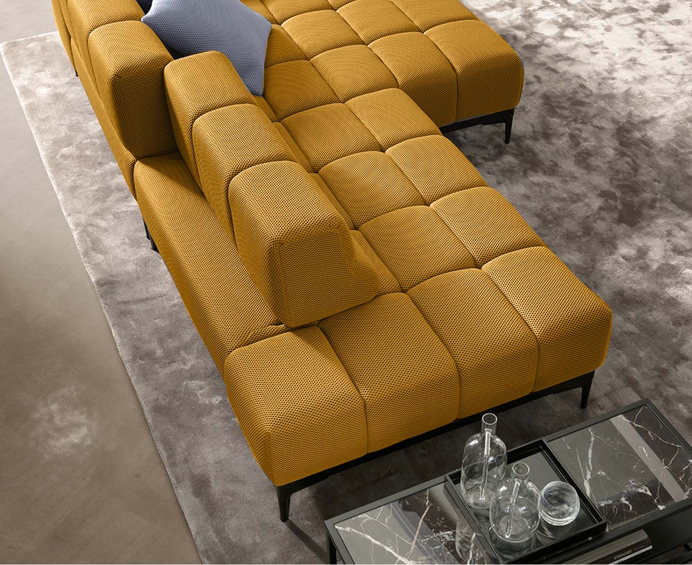 designwerk Oasis Ecksofa | 288 x 169 cm | Flachgewebe 3D-Effekt
