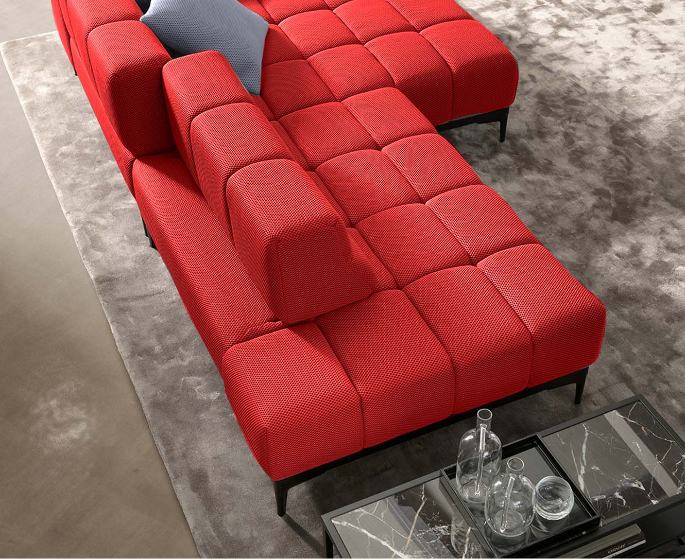 designwerk Oasis Ecksofa | 288 x 169 cm | Flachgewebe 3D-Effekt