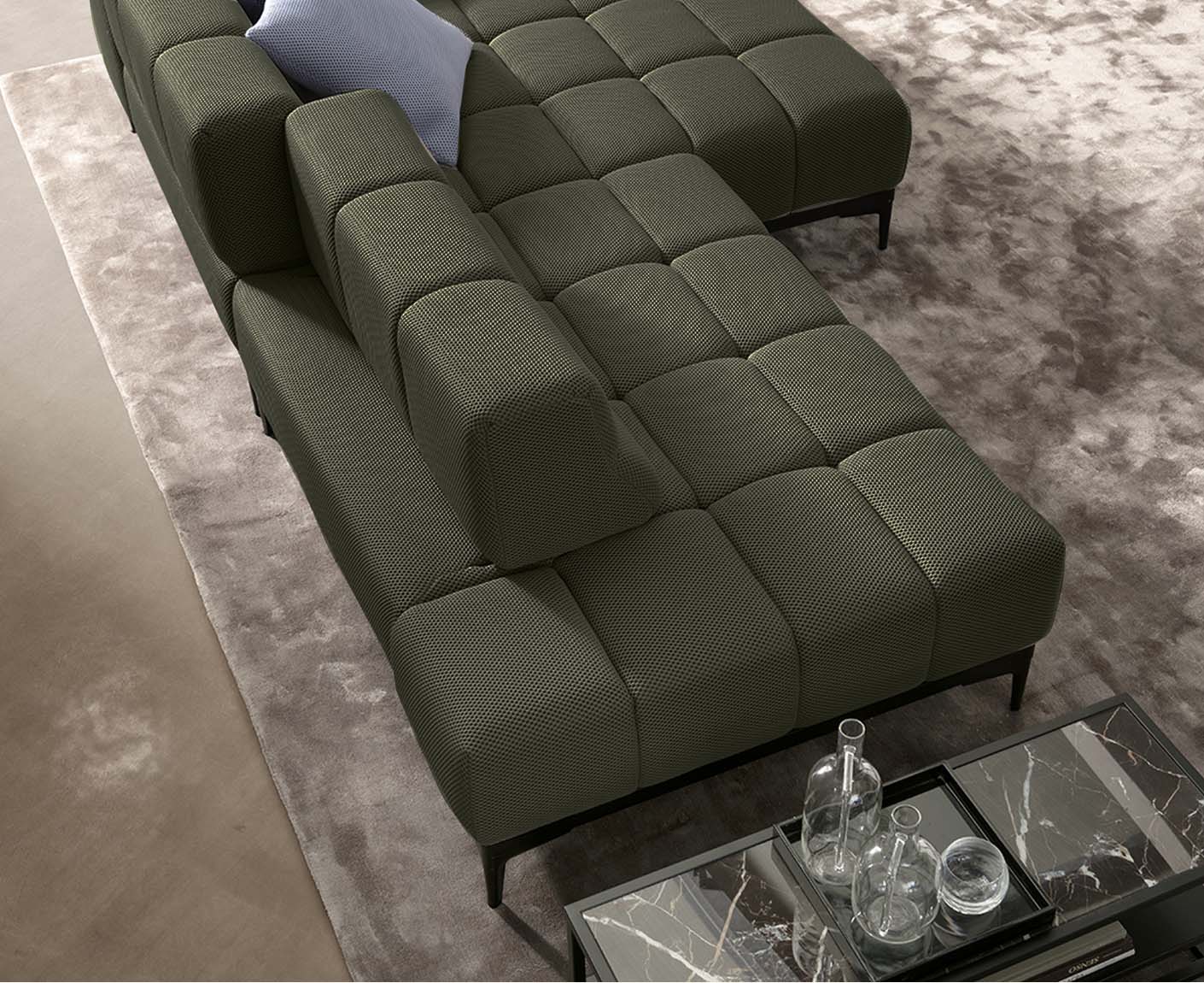 designwerk Oasis Ecksofa | 288 x 169 cm | Flachgewebe 3D-Effekt