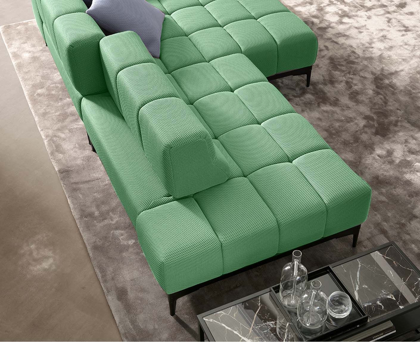 designwerk Oasis Ecksofa | 288 x 169 cm | Flachgewebe 3D-Effekt