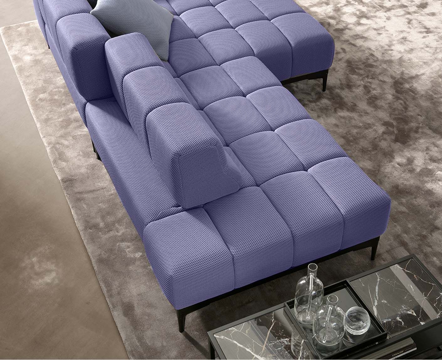 designwerk Oasis Ecksofa | 288 x 169 cm | Flachgewebe 3D-Effekt