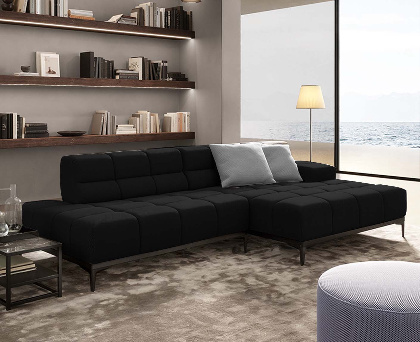 designwerk Oasis Ecksofa | 288 x 169 cm | Flachgewebe 3D-Effekt