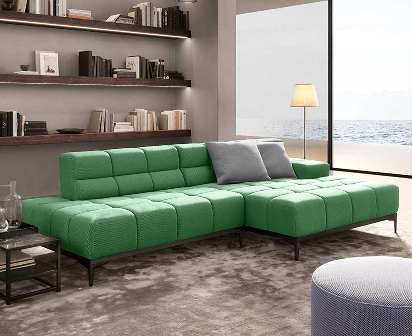 designwerk Oasis Ecksofa | 288 x 169 cm | Flachgewebe 3D-Effekt