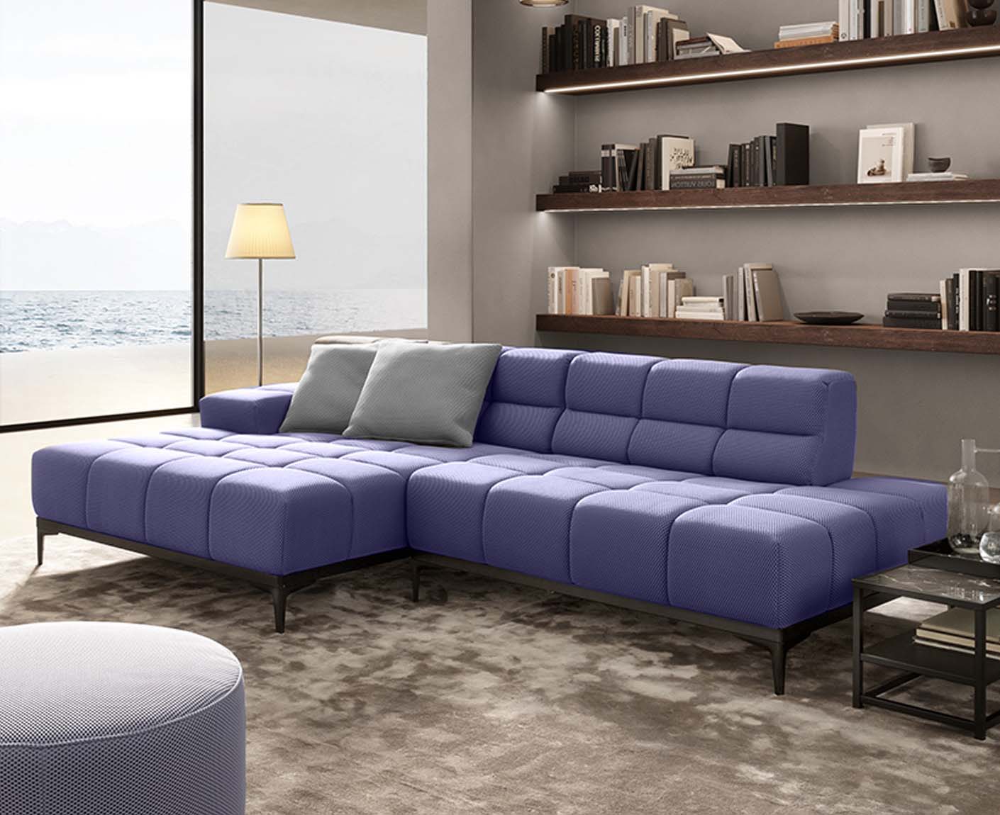 designwerk Oasis Ecksofa | 288 x 169 cm | Flachgewebe 3D-Effekt