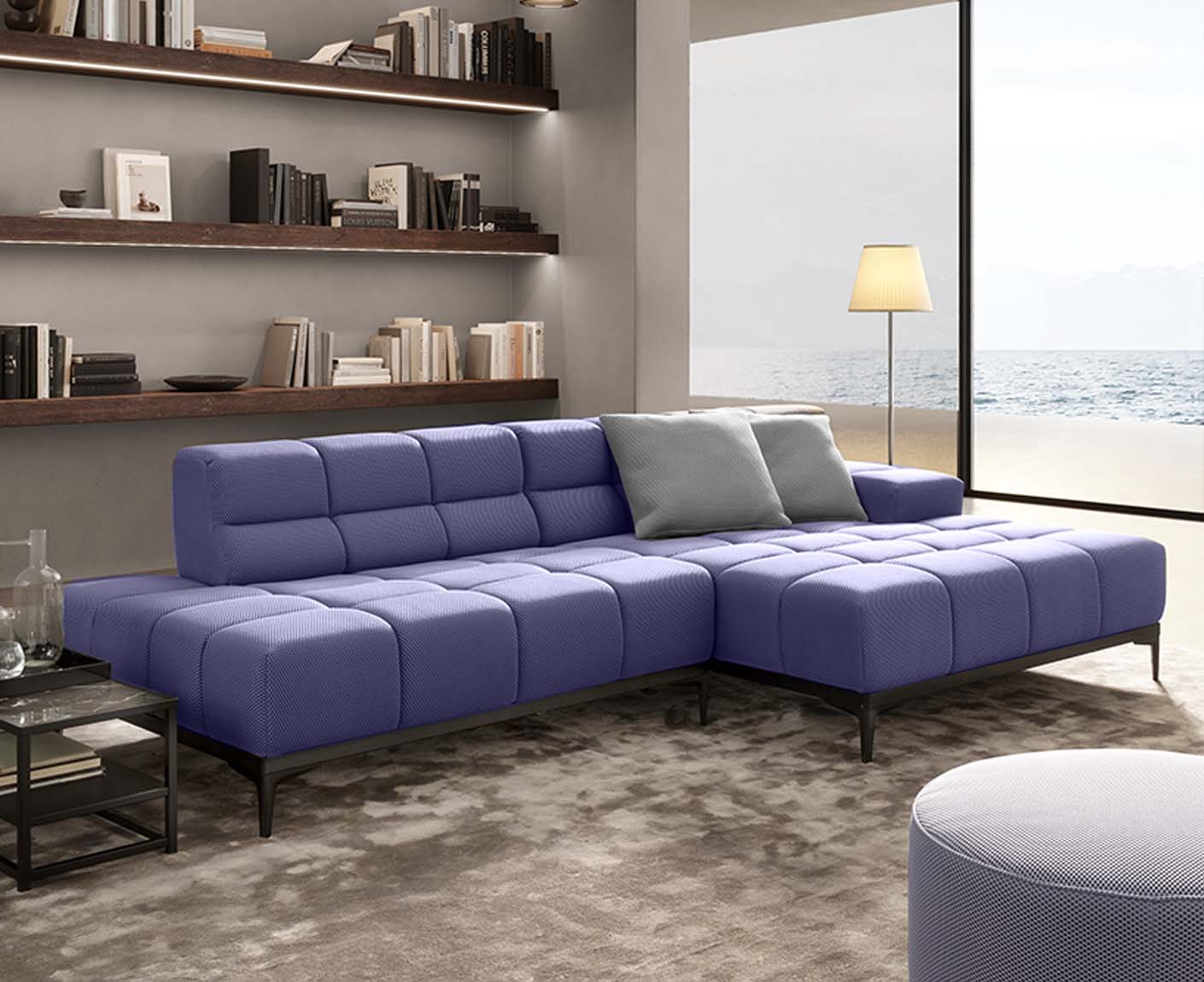designwerk Oasis Ecksofa | 288 x 169 cm | Flachgewebe 3D-Effekt