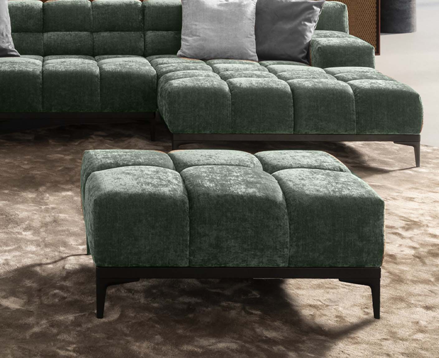 designwerk Oasis Hocker | 107 x 73 cm | Chenillegewebe