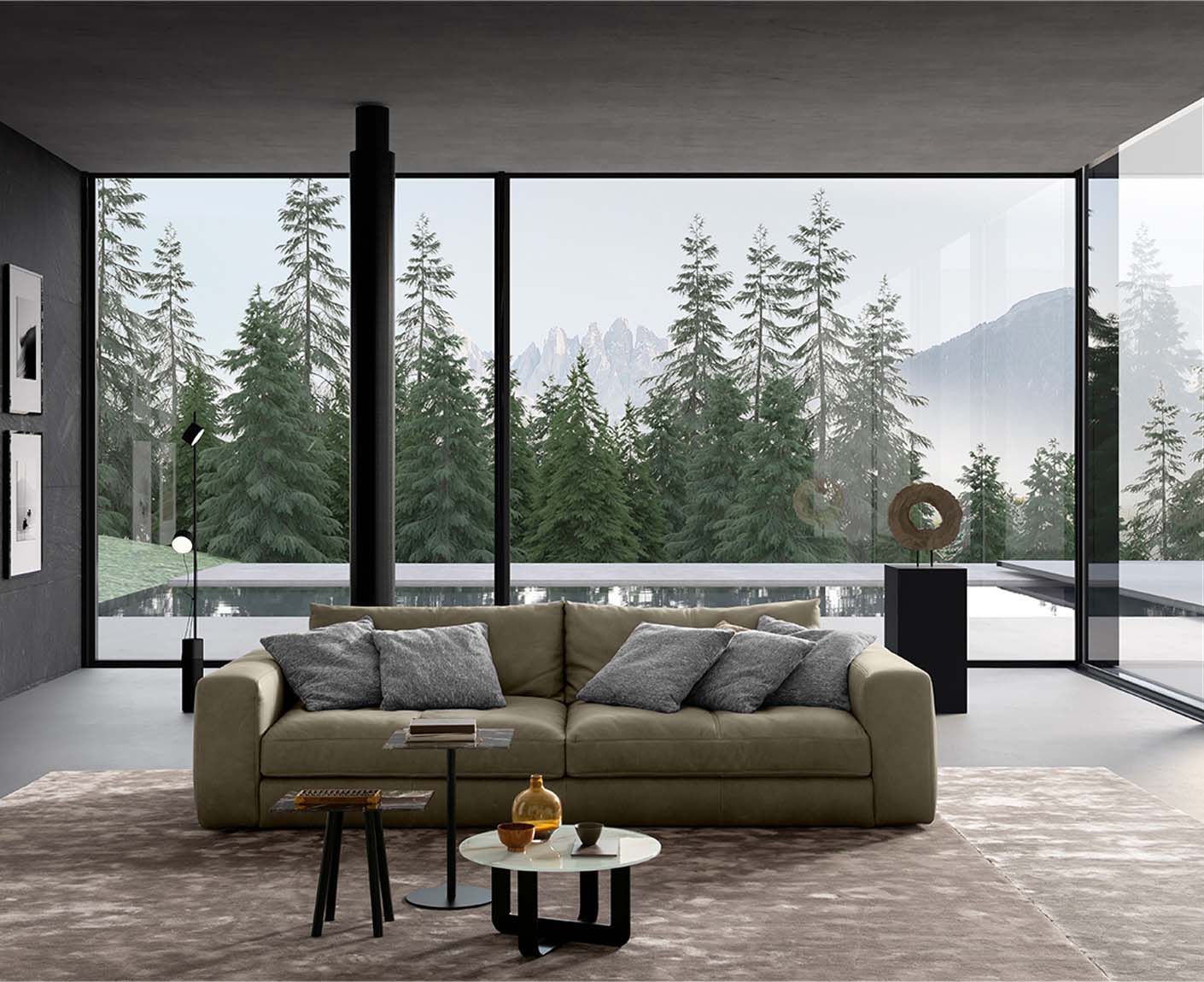 designwerk Parma Sofa | 214 - 294 cm | Echtleder