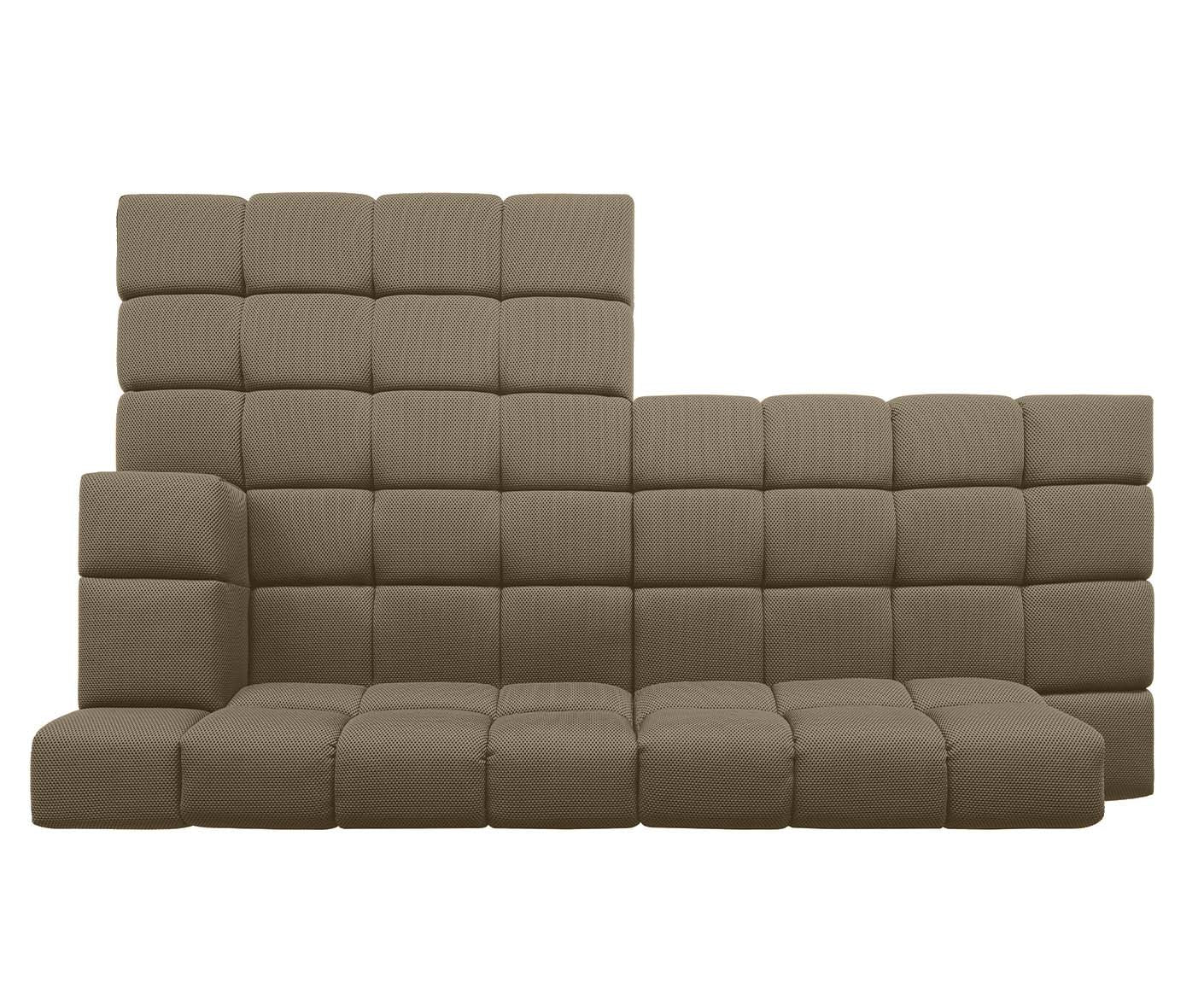 designwerk Temple Ecksofa | 286 x 169 cm | mit Rückenverstellung | Flachgewebe 3D-Effekt