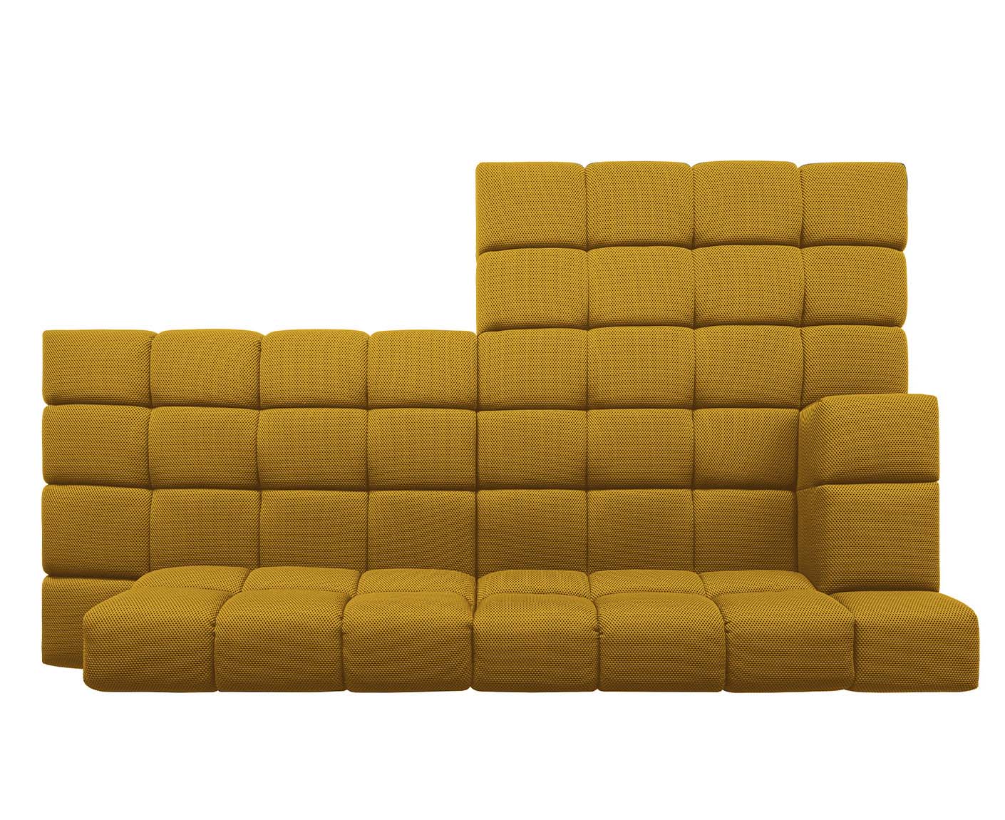 designwerk Temple Ecksofa | 286 x 169 cm | mit Rückenverstellung | Flachgewebe 3D-Effekt