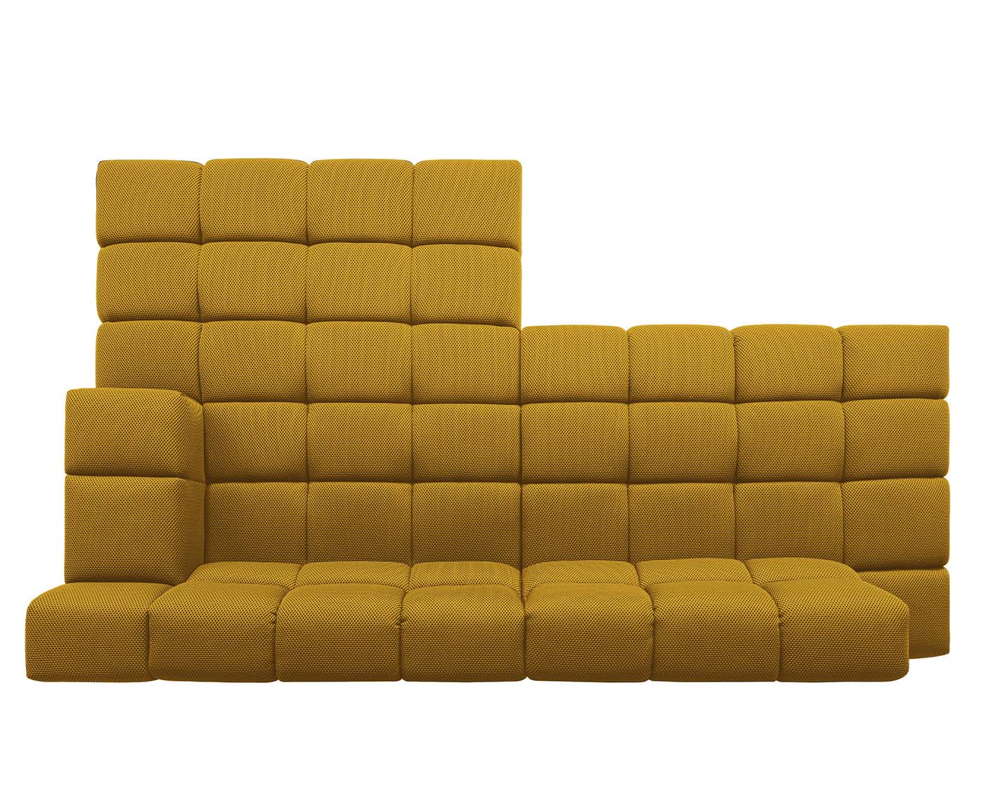 designwerk Temple Ecksofa | 286 x 169 cm | mit Rückenverstellung | Flachgewebe 3D-Effekt