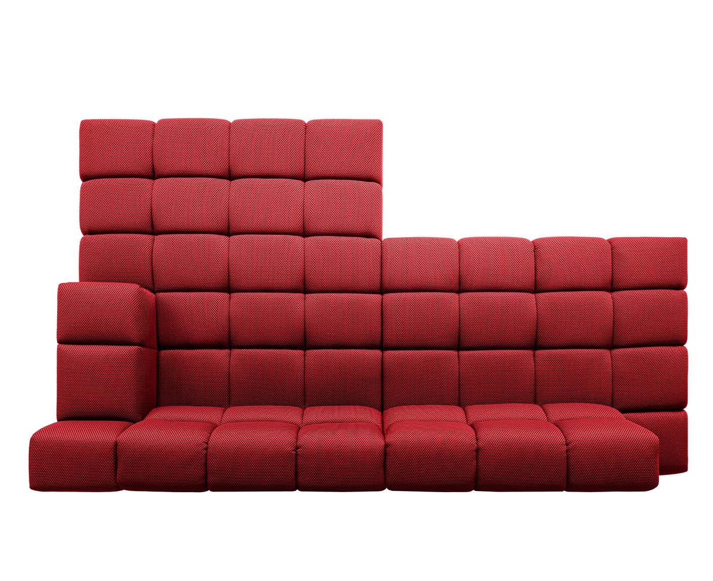 designwerk Temple Ecksofa | 286 x 169 cm | mit Rückenverstellung | Flachgewebe 3D-Effekt