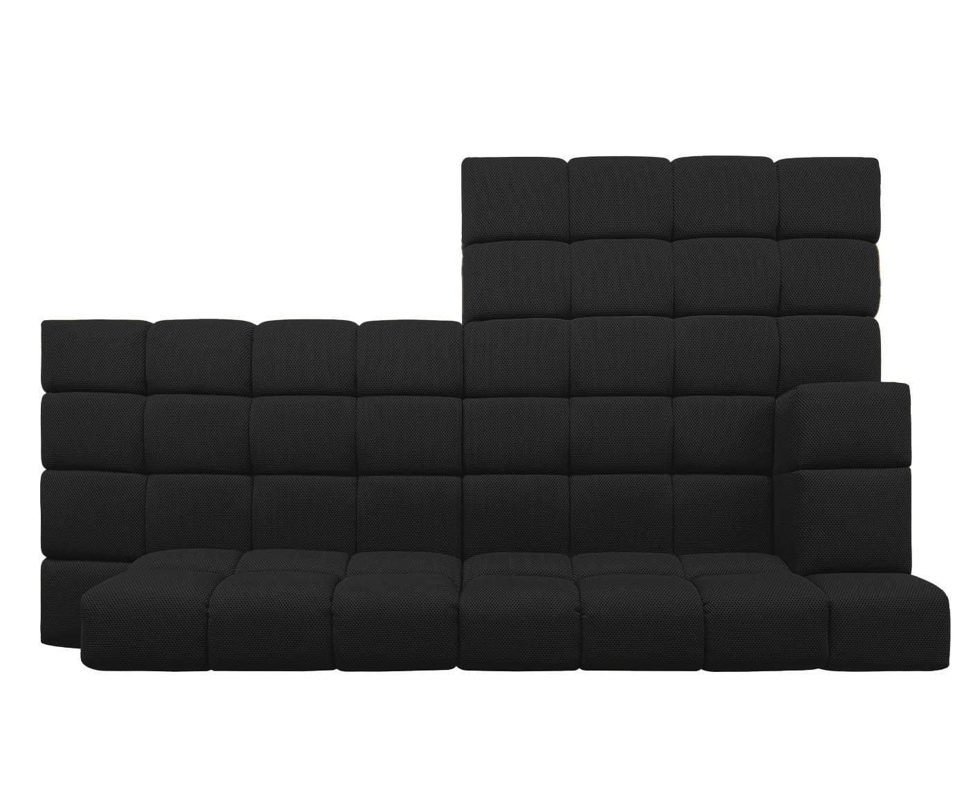 designwerk Temple Ecksofa | 286 x 169 cm | mit Rückenverstellung | Flachgewebe 3D-Effekt