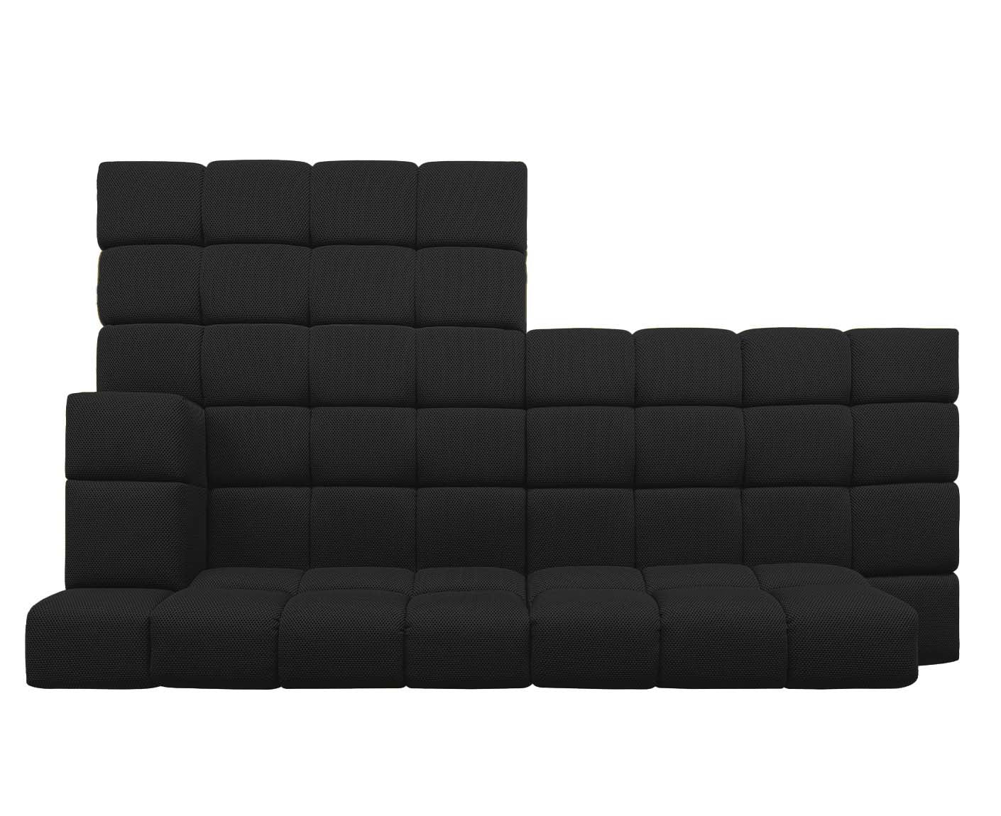 designwerk Temple Ecksofa | 286 x 169 cm | mit Rückenverstellung | Flachgewebe 3D-Effekt