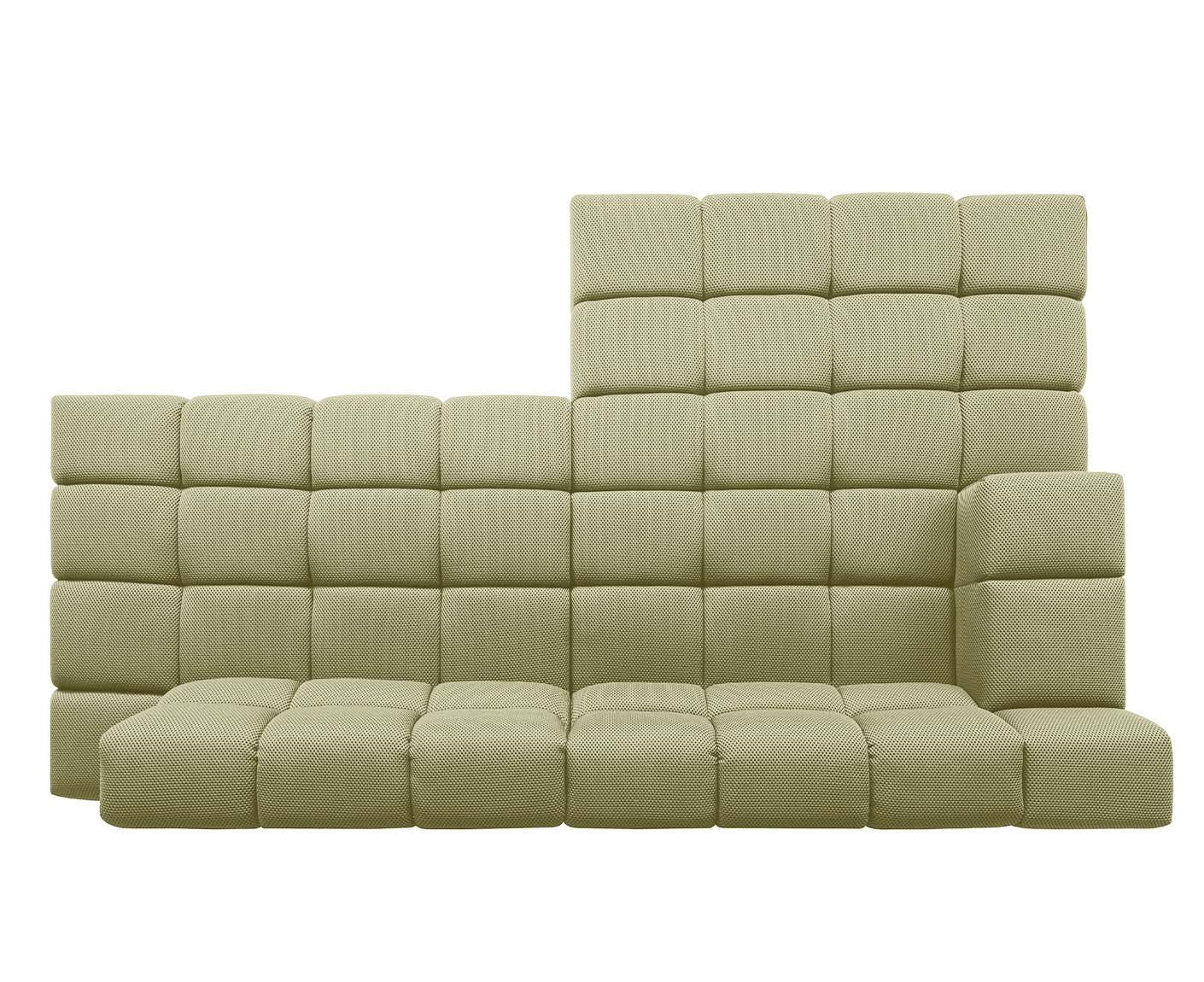 designwerk Temple Ecksofa | 286 x 169 cm | mit Rückenverstellung | Flachgewebe 3D-Effekt