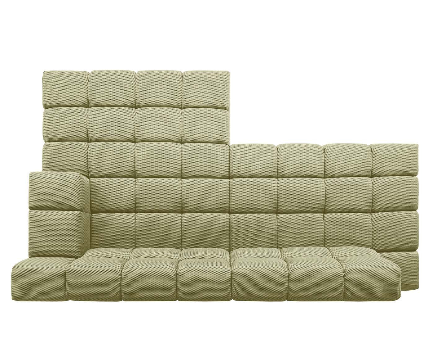designwerk Temple Ecksofa | 286 x 169 cm | mit Rückenverstellung | Flachgewebe 3D-Effekt