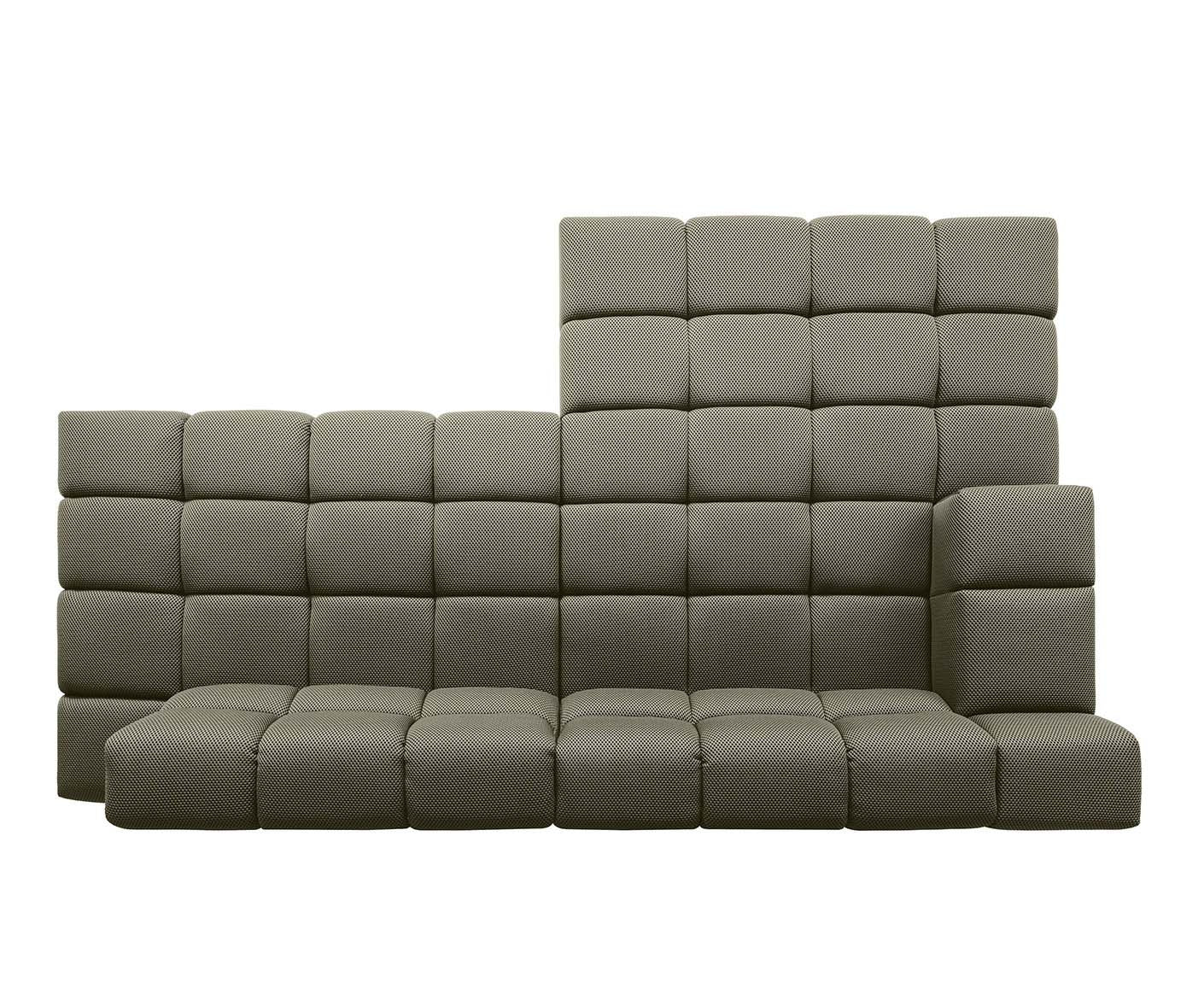 designwerk Temple Ecksofa | 286 x 169 cm | mit Rückenverstellung | Flachgewebe 3D-Effekt